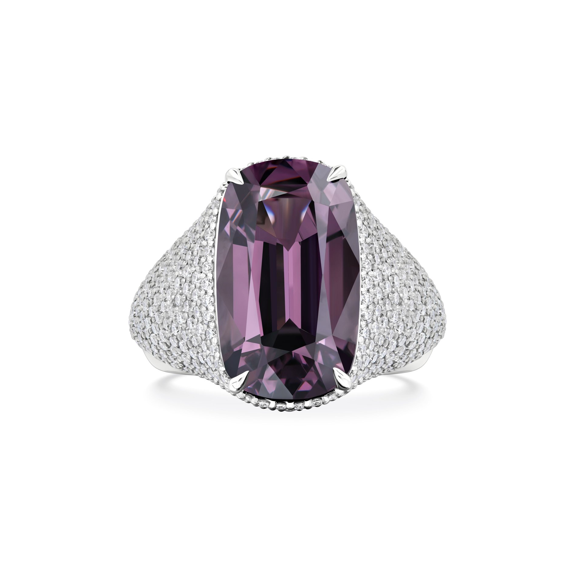 Кольцо со шпинелью 8.22 карата и бриллиантами в белом золоте Parure Atelier