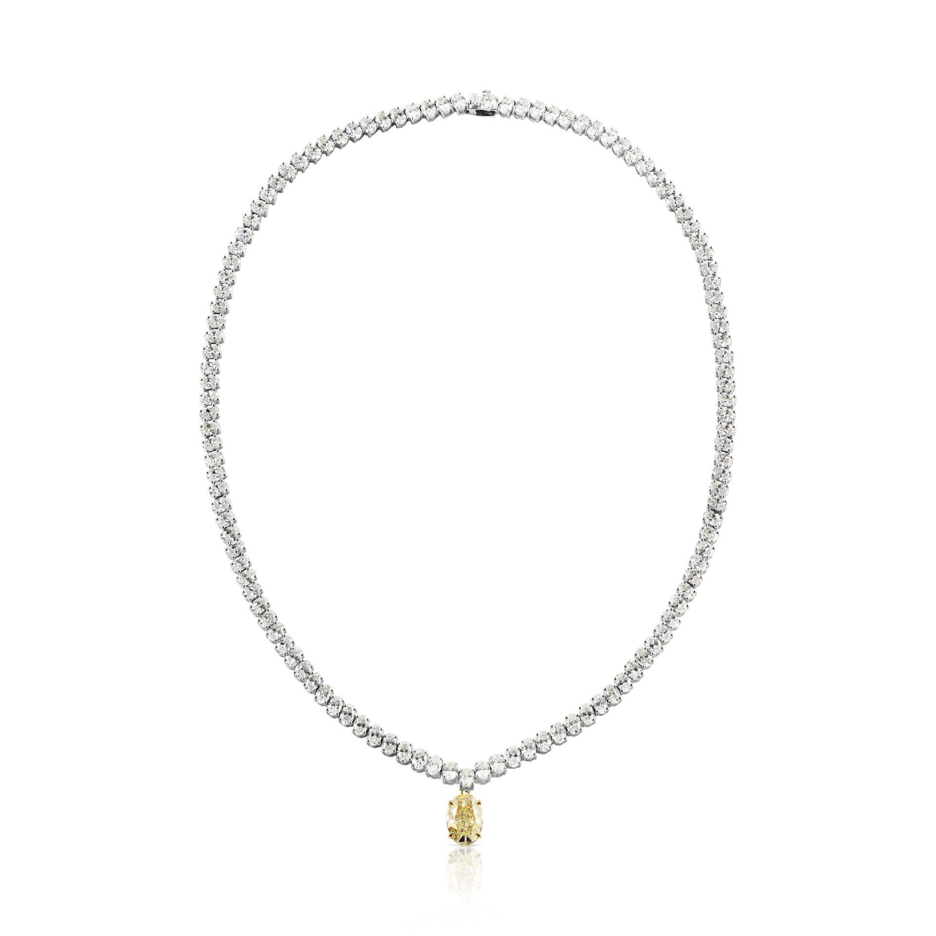 Aurora колье с жёлтым бриллиантом 3.05 карат в белом золоте