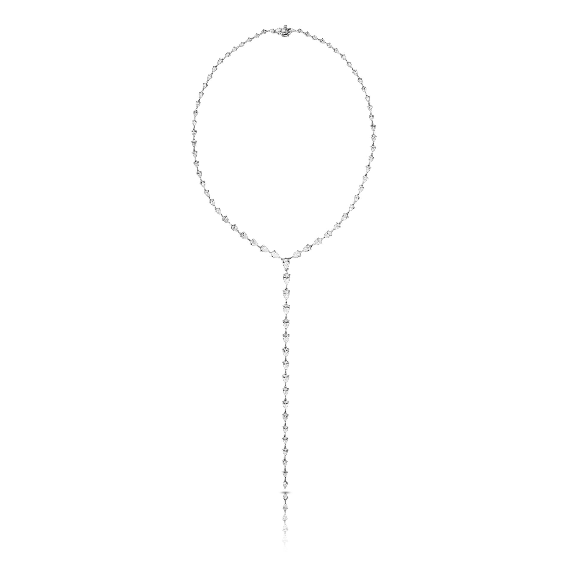Бриллиантовое колье-трансформер с бриллиантом 9.55 карат в белом золоте