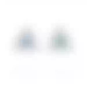 Пусеты из белого золота с бриллиантами и изумрудами.