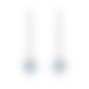 Серьги из белого золота с турмалинами Параиба 0.75 и 1.09 карат