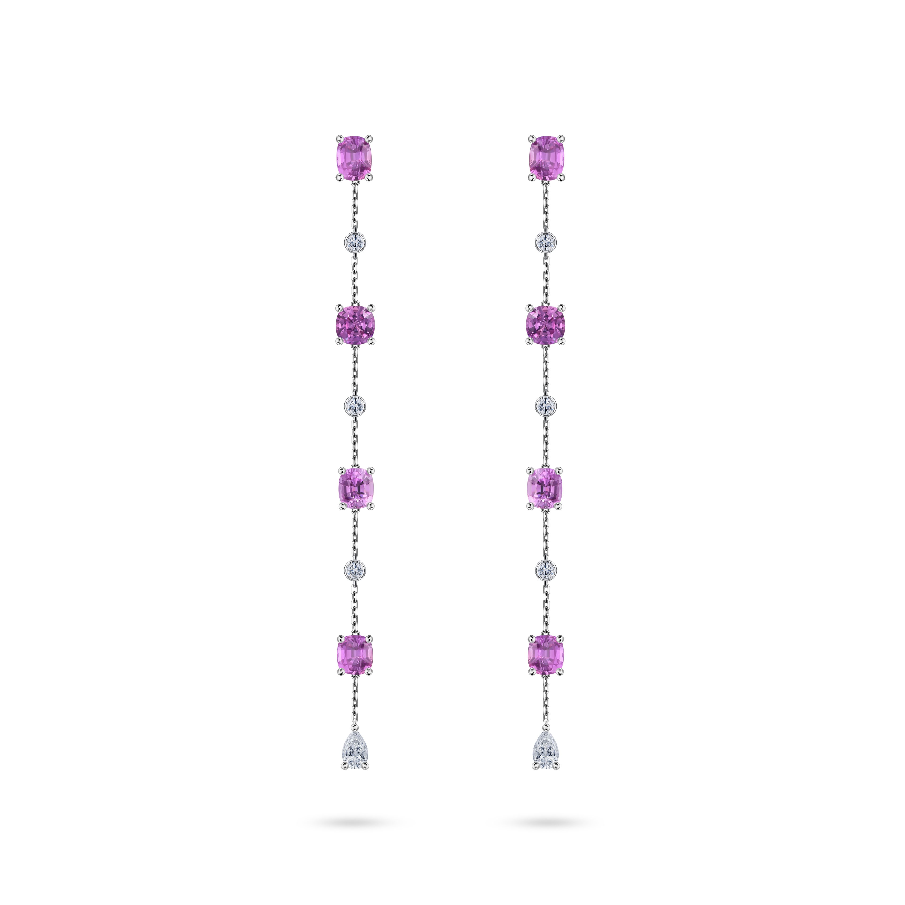 Серьги из белого золота с сапфирами 4.92 карата