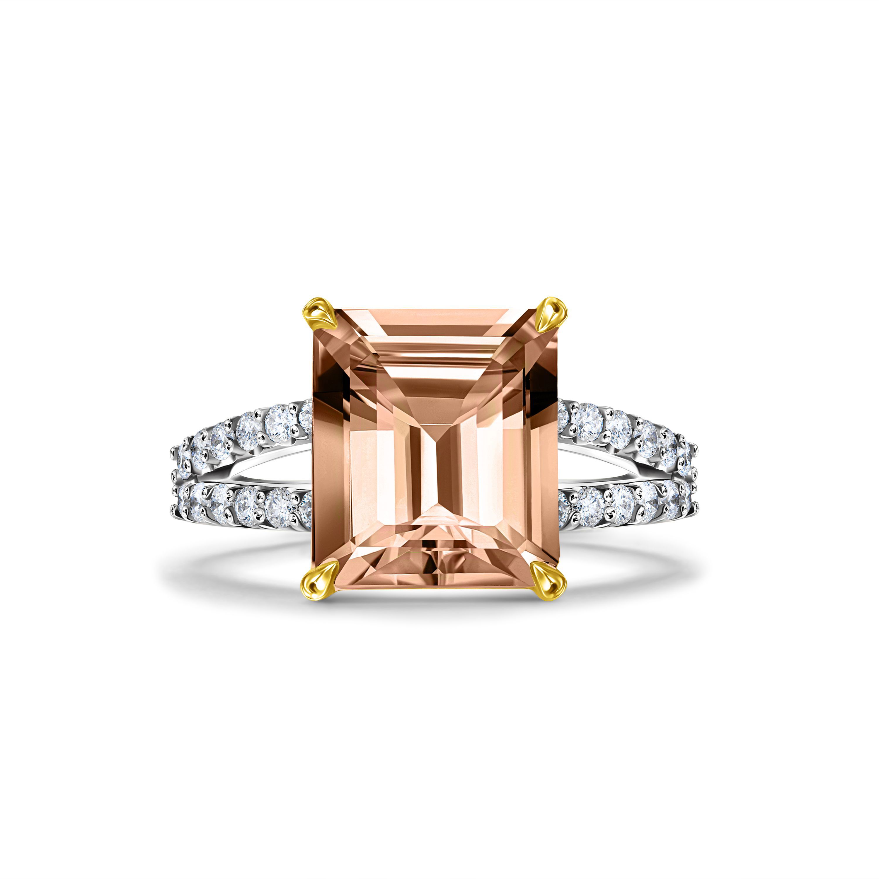 Кольцо с морганитом 4.39 карат в белом золоте от Parure Atelier