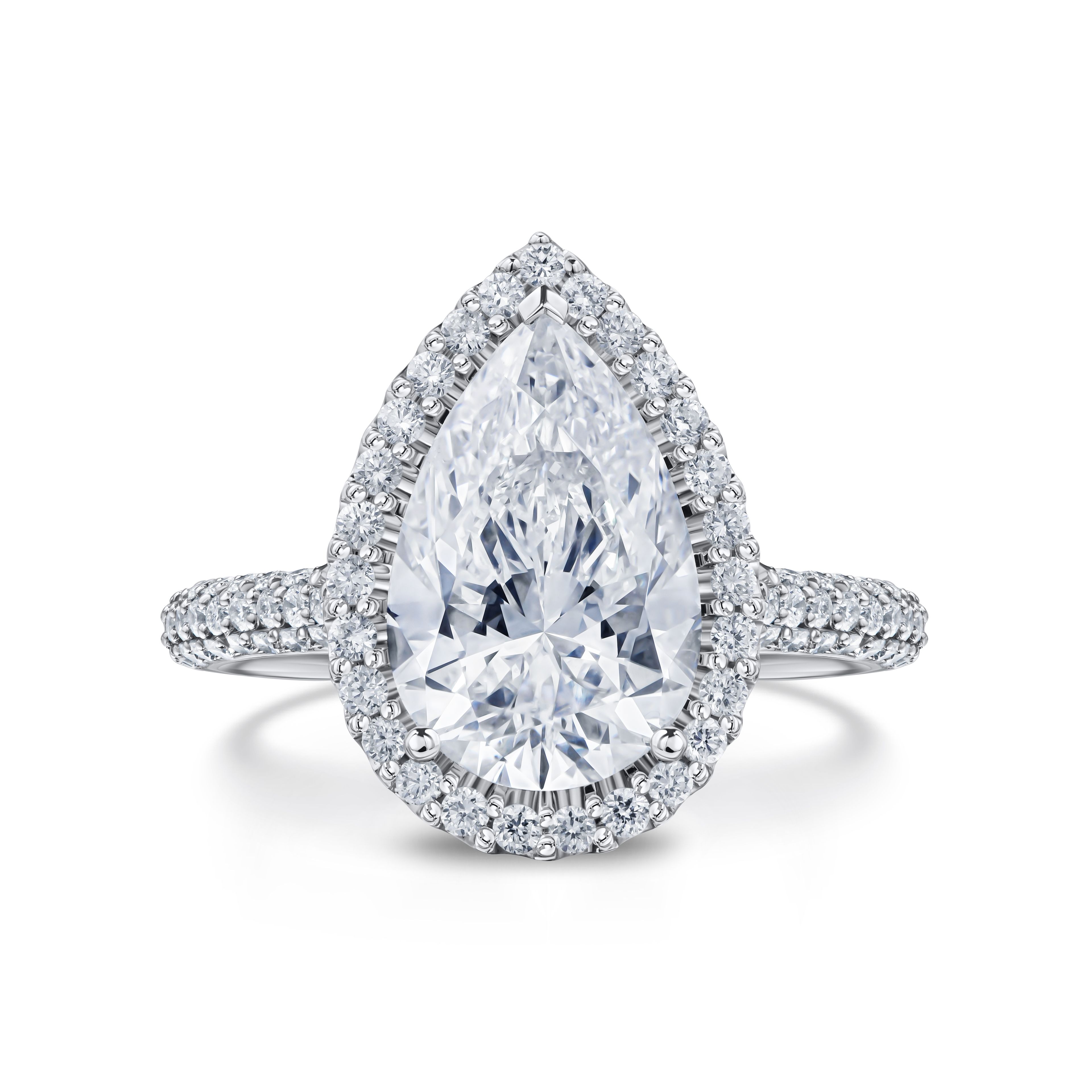 Кольцо с бриллиантом 2.5 карат из белого золота, центральный камень бриллиант