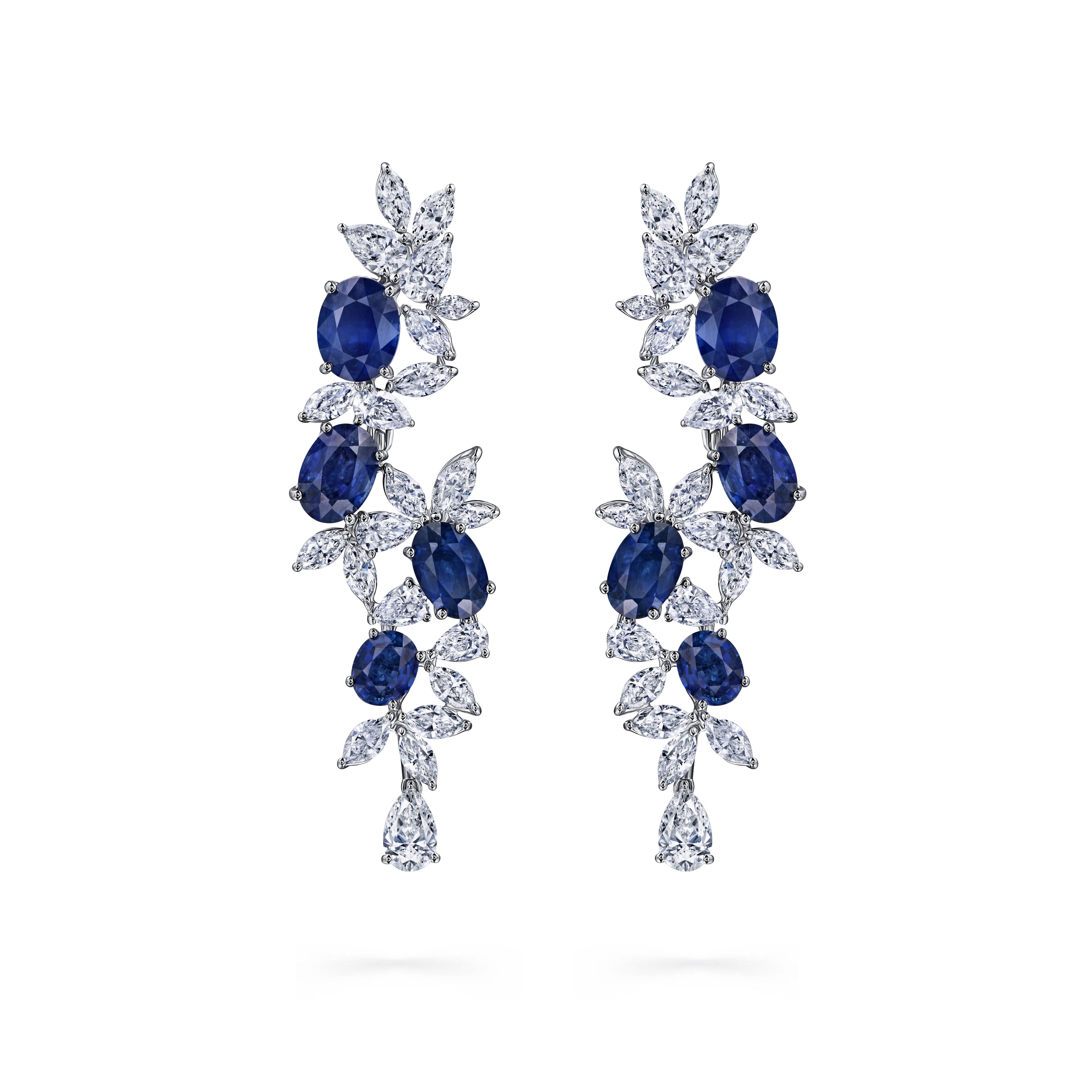 Серьги из белого золота с сапфирами 14.55 карат, дизайн Parure Atelier