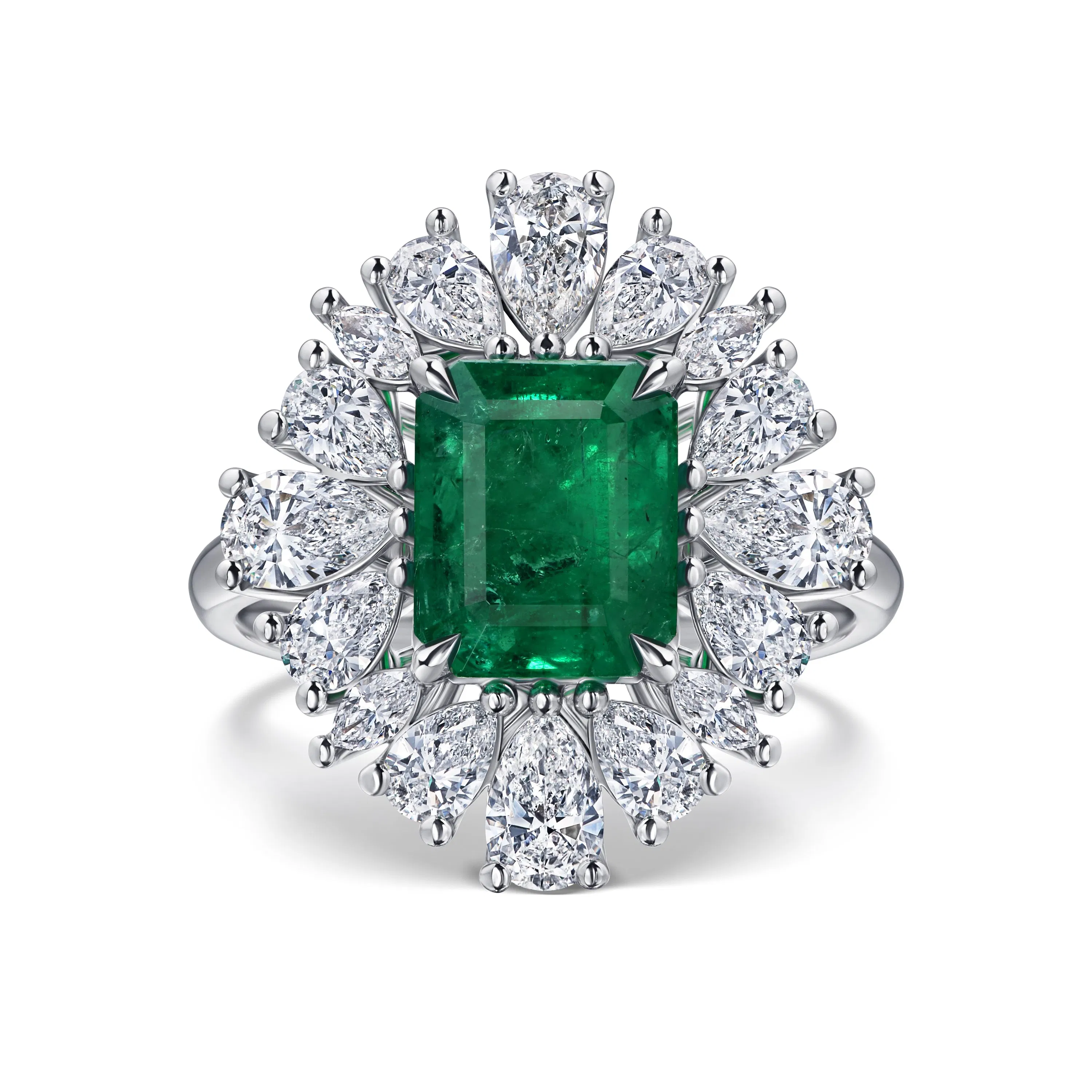 Кольцо из белого золота с изумрудом 2.05 карат, дизайн Parure Atelier