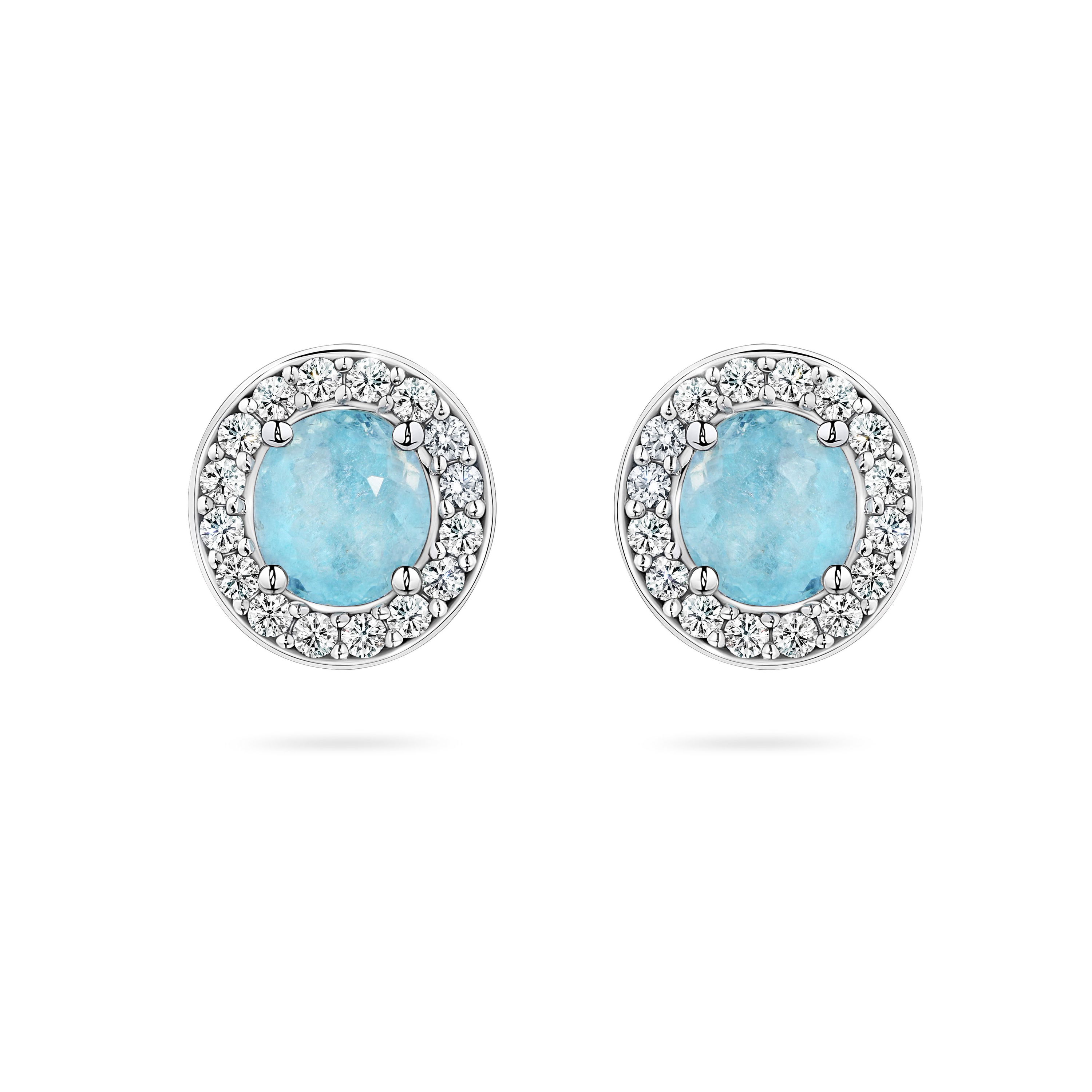 Пусеты из белого золота с турмалинами Параиба 0.85 и 1 карат