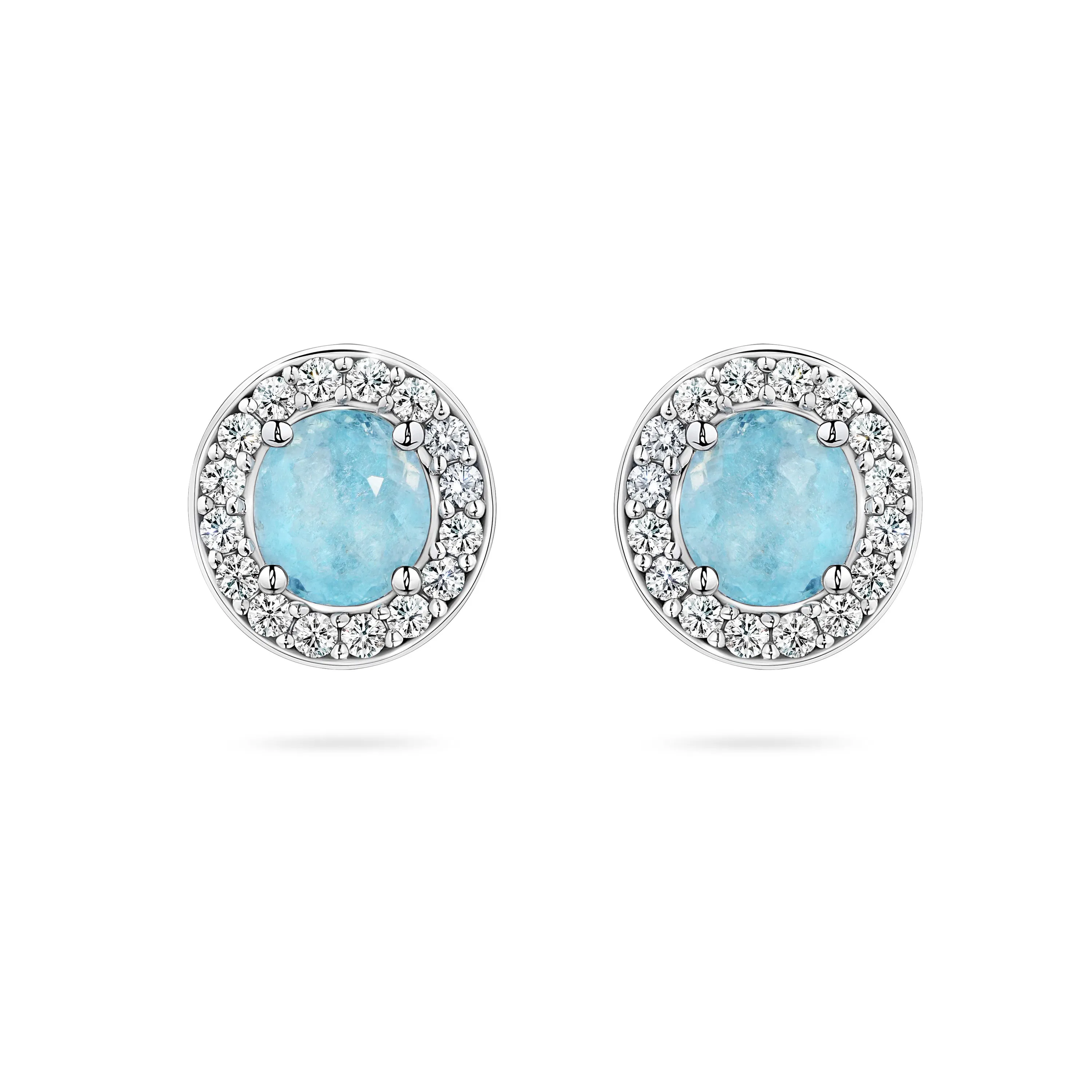 Пусеты из белого золота с турмалинами Параиба 0.85 и 1 карат