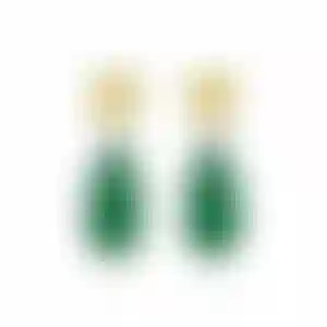 Серьги-трансформеры из белого золота с изумрудами и желтыми бриллиантами