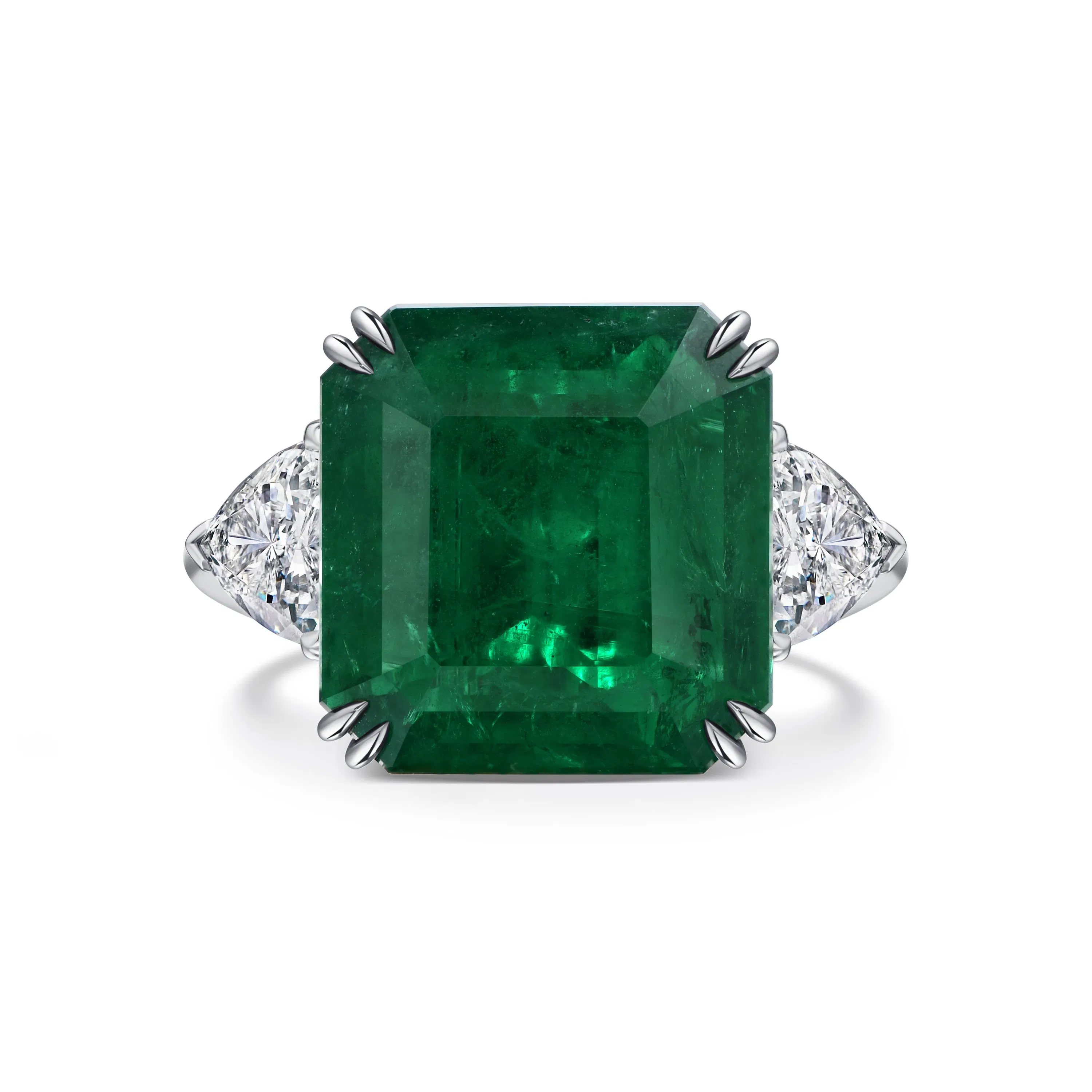 Кольцо с изумрудом 7.14 карат в белом золоте от Parure Atelier