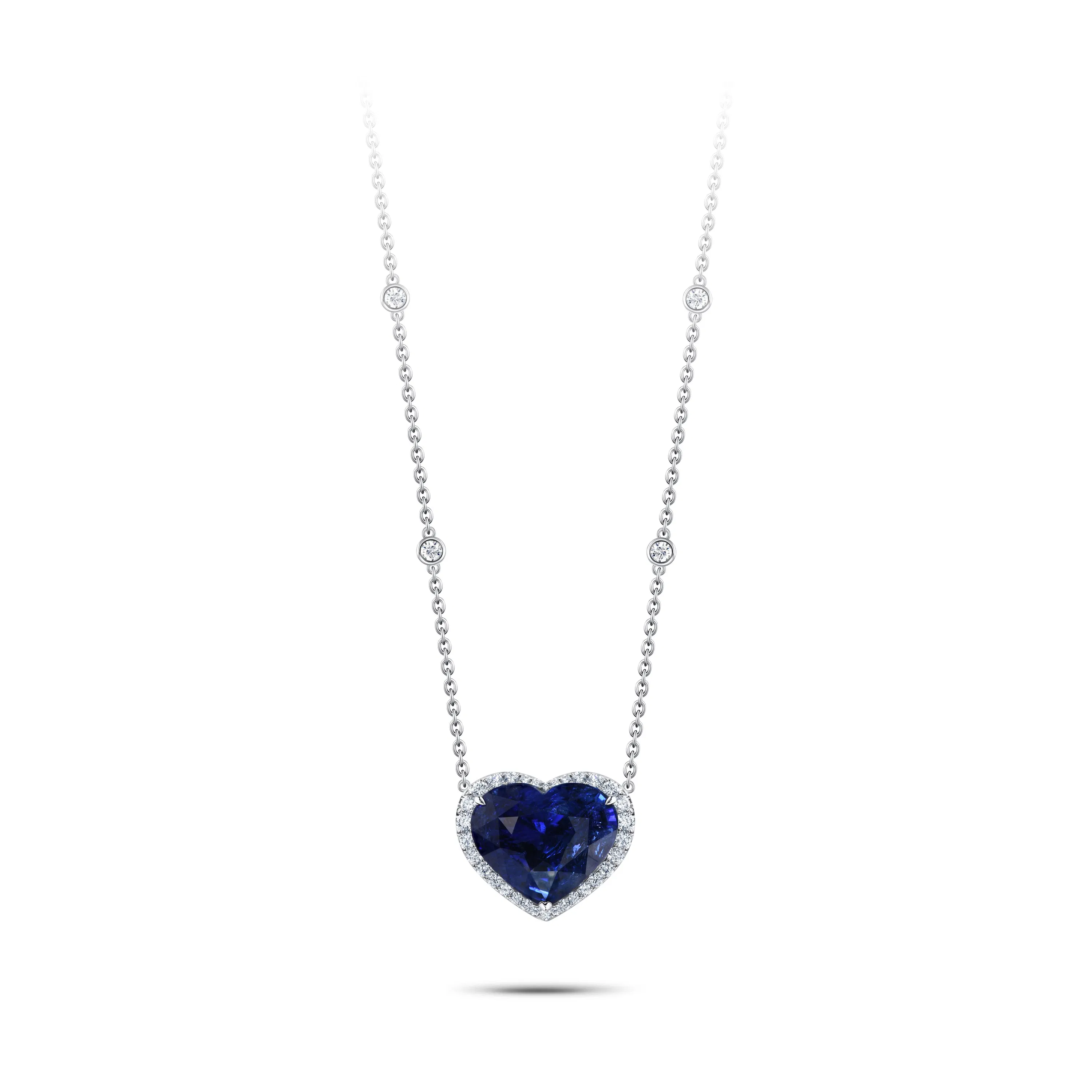 Подвеска с сапфиром 7.99 карат из белого золота, дизайн Parure Atelier