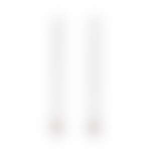 Пусеты «Трефы и бубны» с бриллиантом, рубином и гранатом в белом золоте.