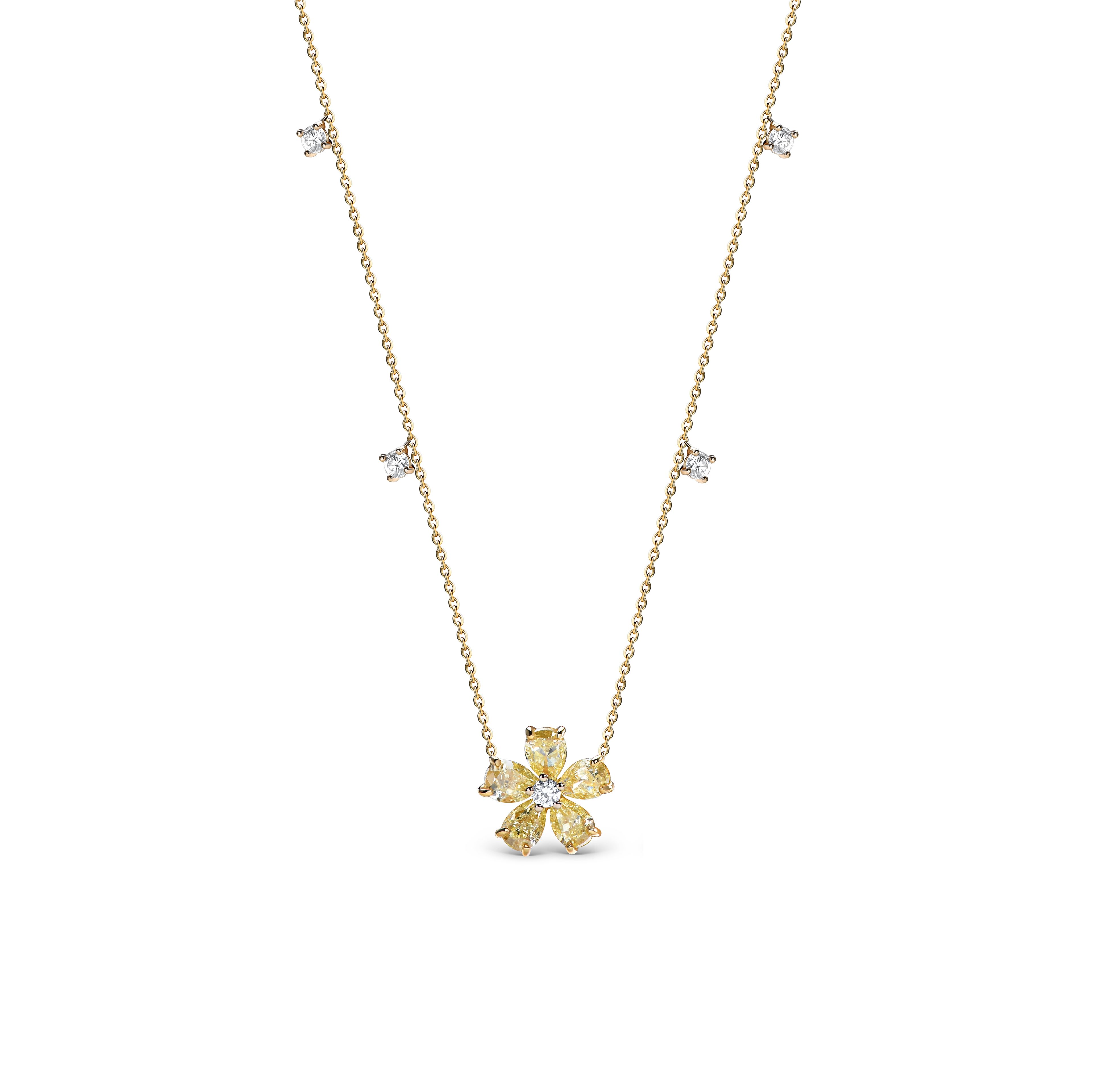 Подвеска из жёлтого золота с жёлтым бриллиантом 1.82 карата