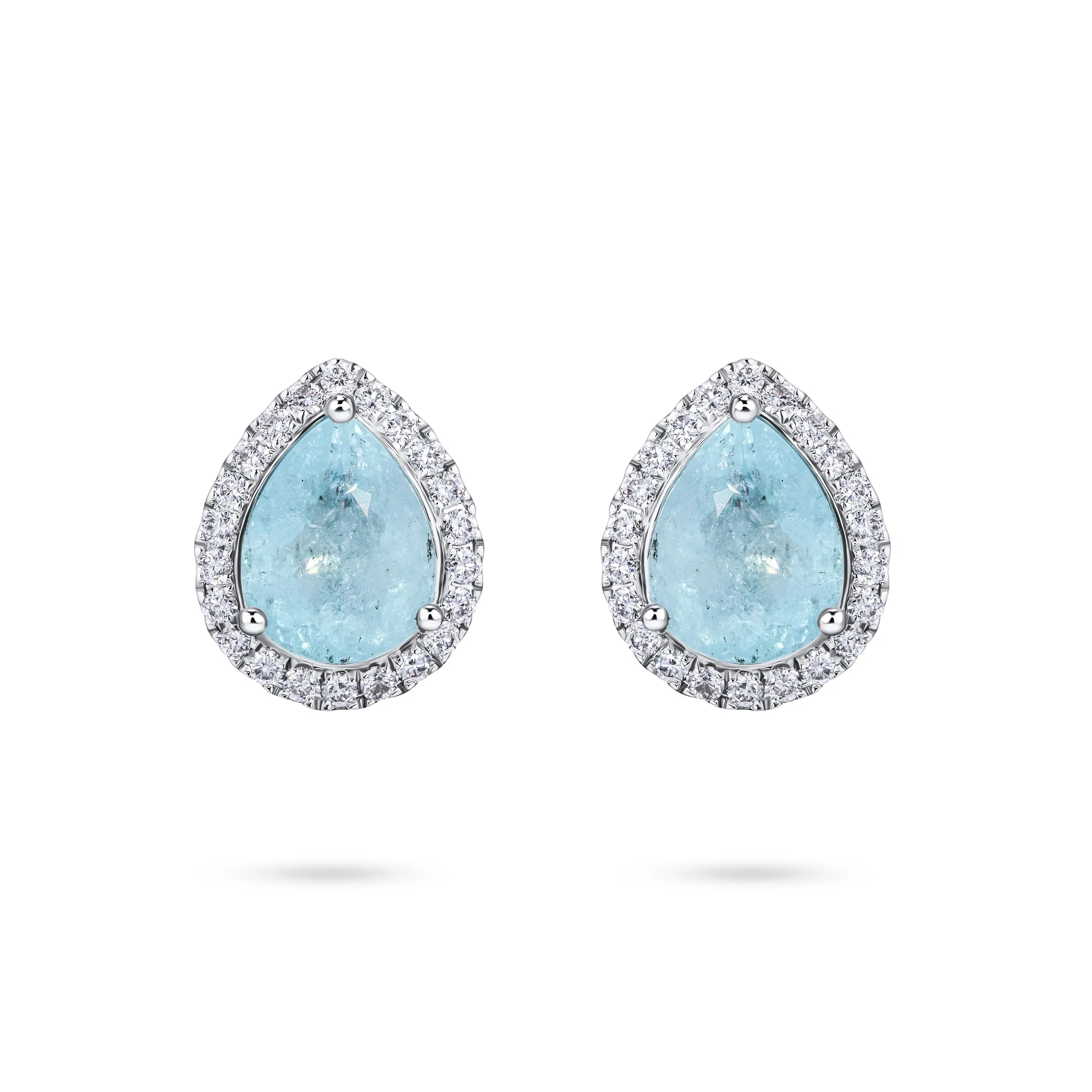 Пусеты из белого золота с турмалинами Параиба 0.91 и 0.82 карата