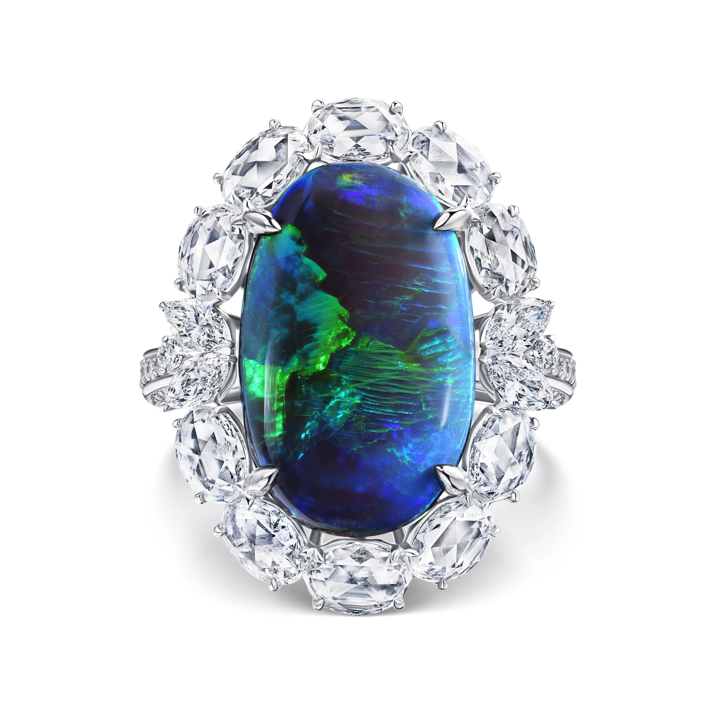 Кольцо с опалом 6.92 карата в белом золоте от Parure Atelier