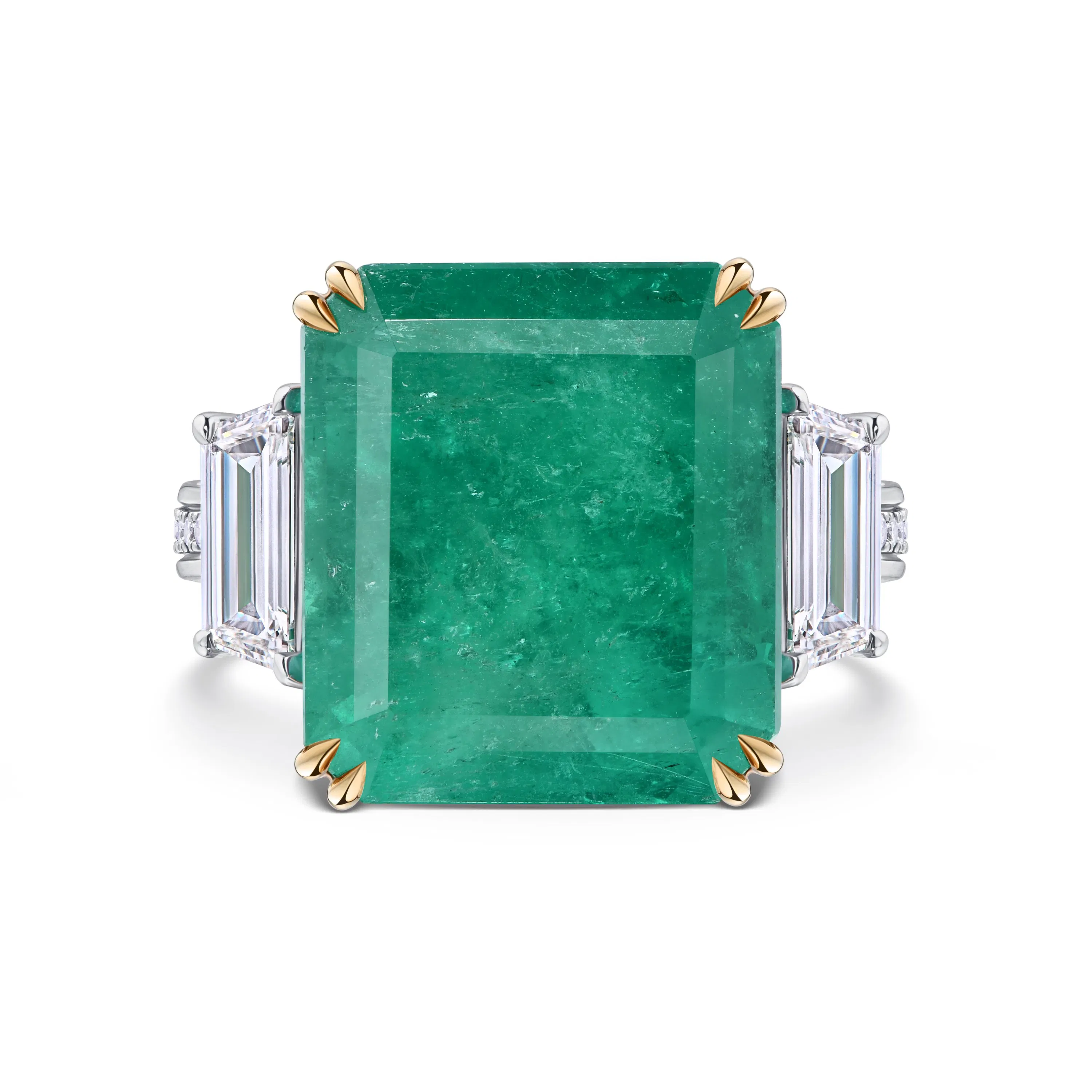 Кольцо из белого золота с изумрудом 13.72 карата, дизайн Parure Atelier