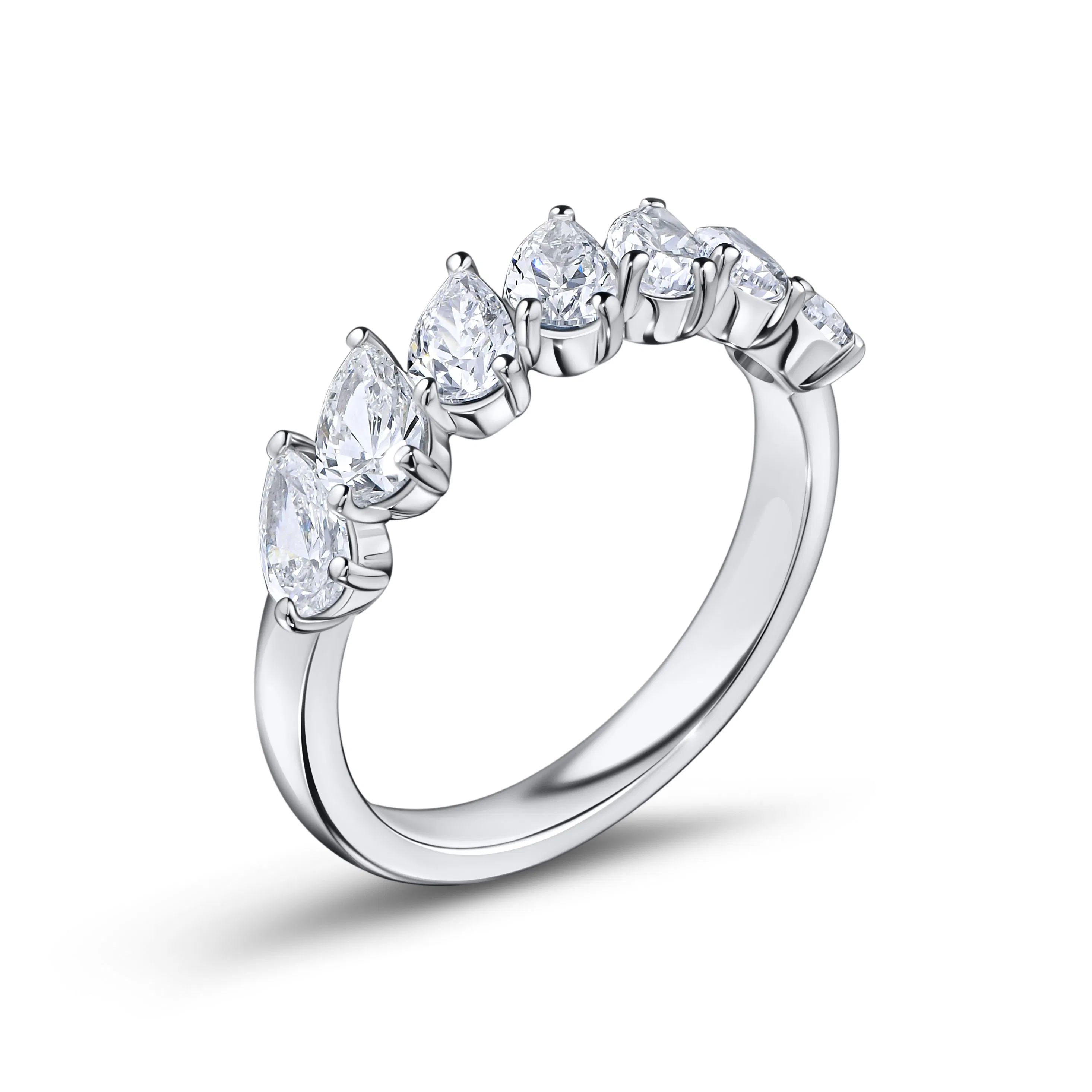 Кольцо-дорожка с бриллиантом 1.156 карат из белого золота