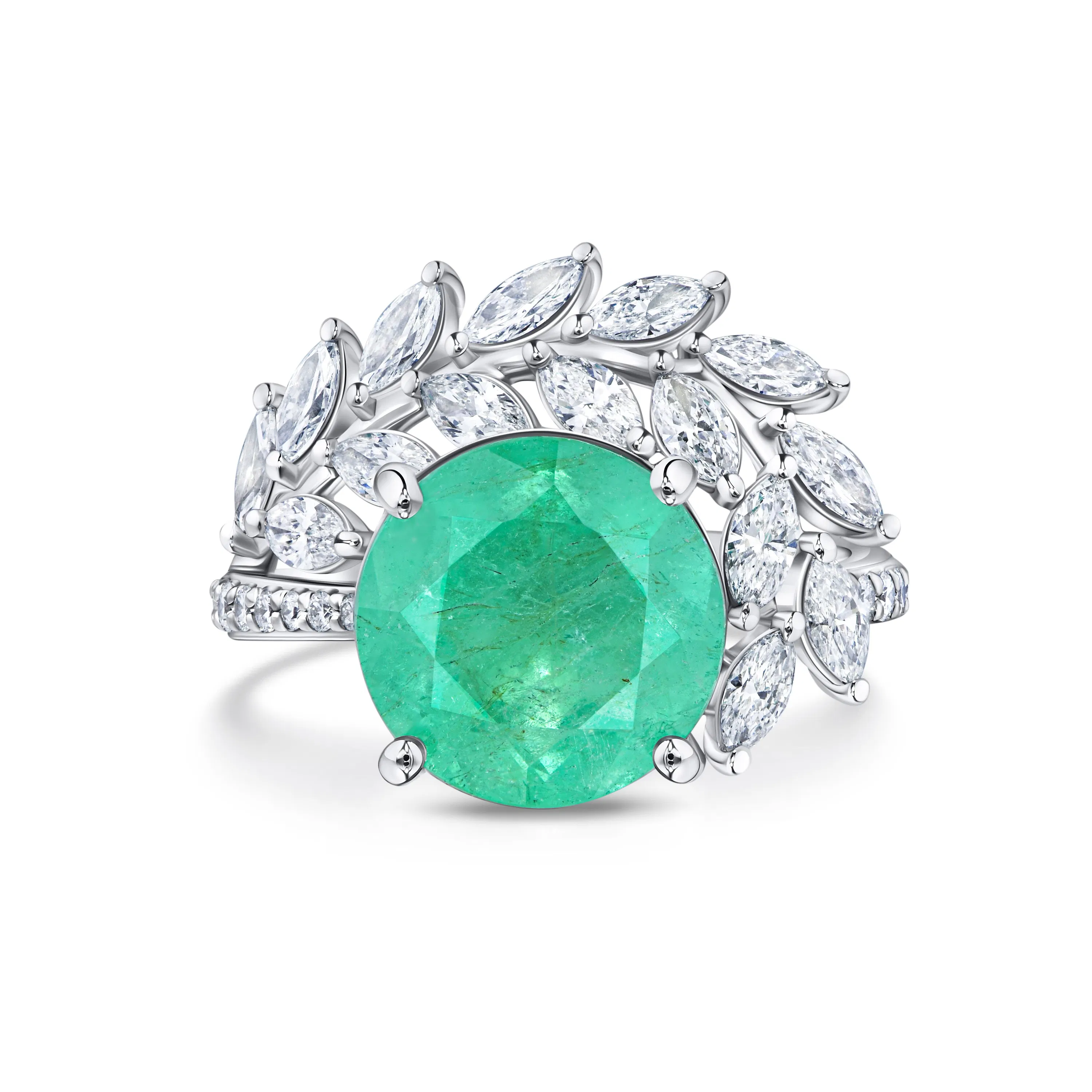 Кольцо с изумрудом 4.04 карата в белом золоте, дизайн Parure Atelier