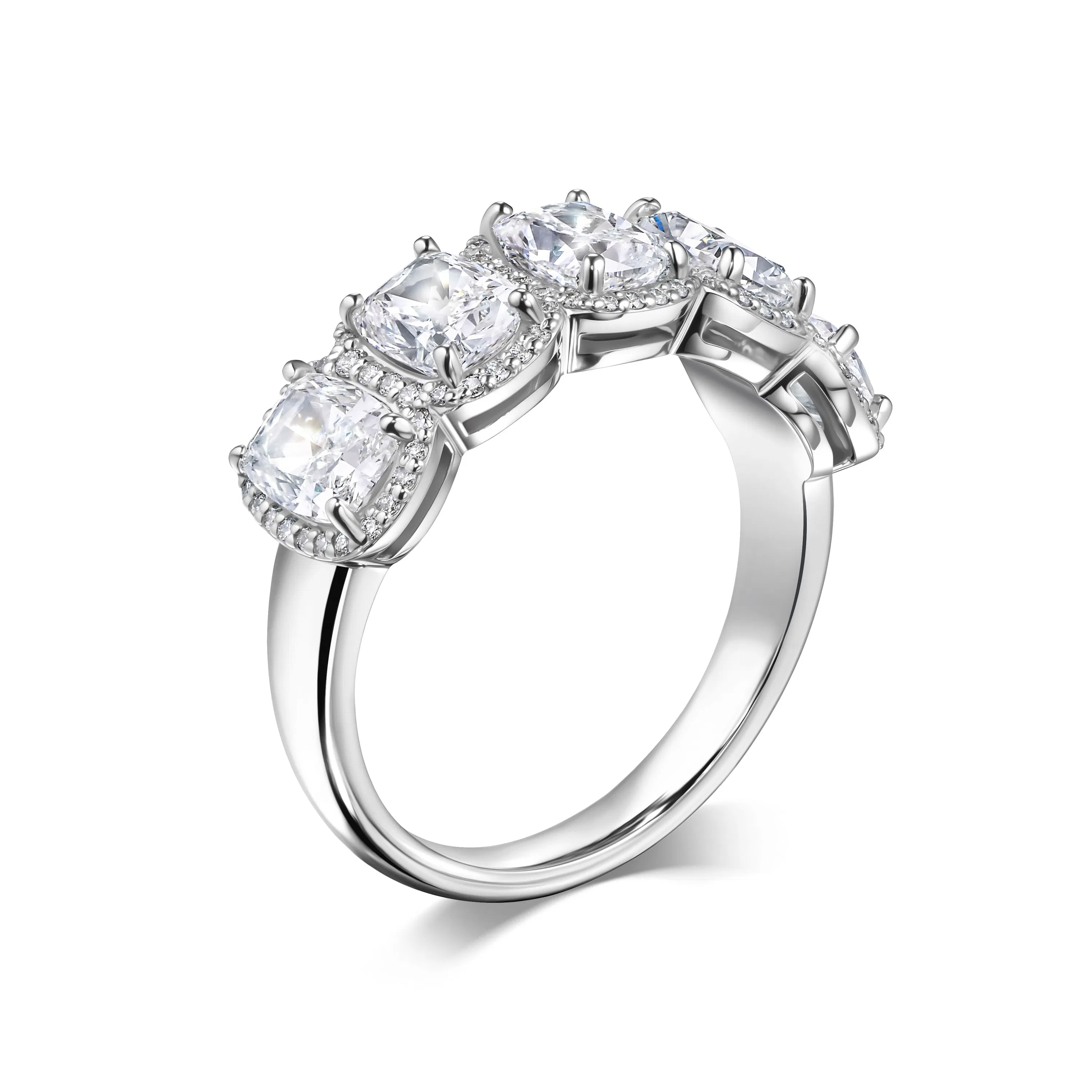 Кольцо-дорожка из белого золота с бриллиантами 2.52 карата