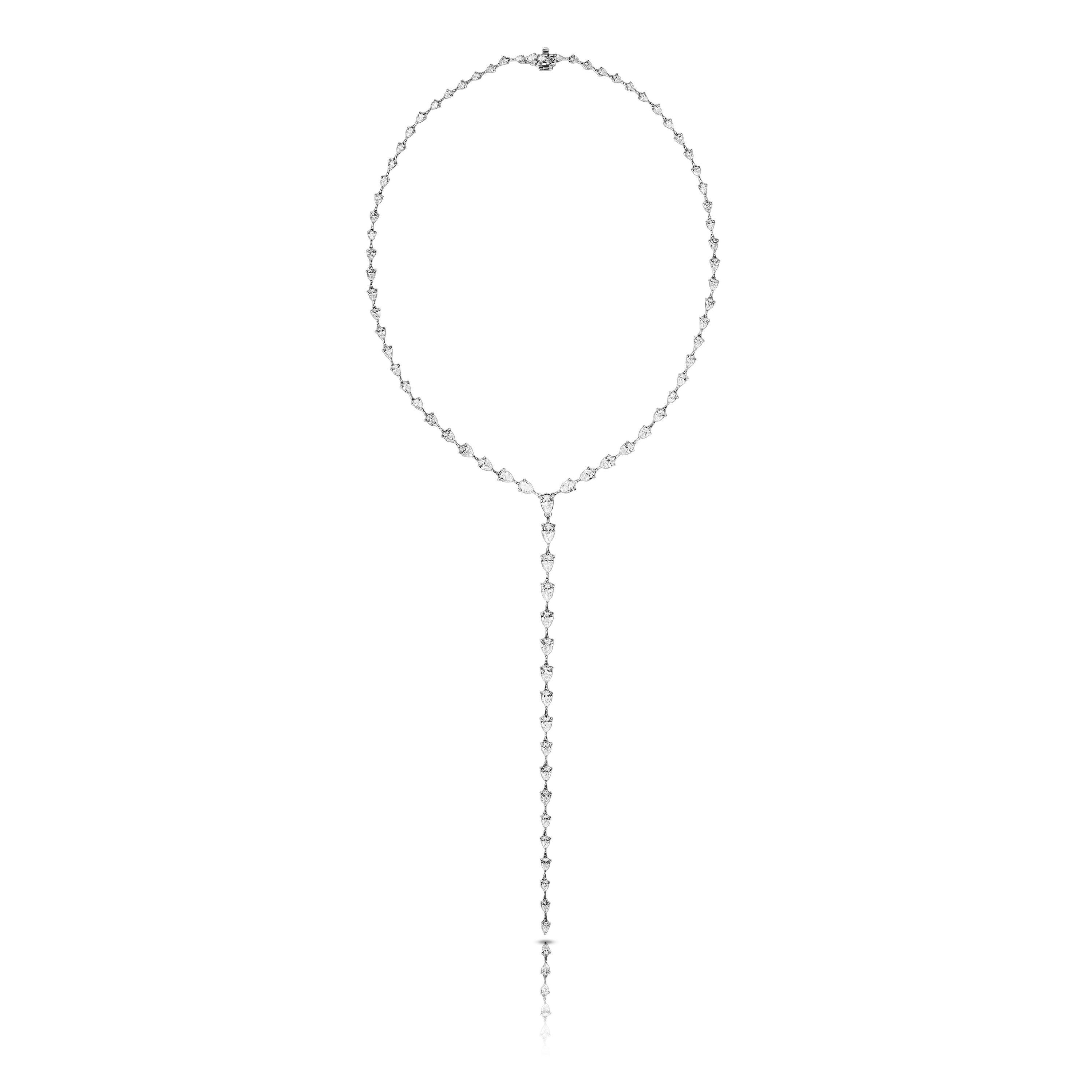 Бриллиантовое колье-трансформер с бриллиантом 9.55 карат в белом золоте