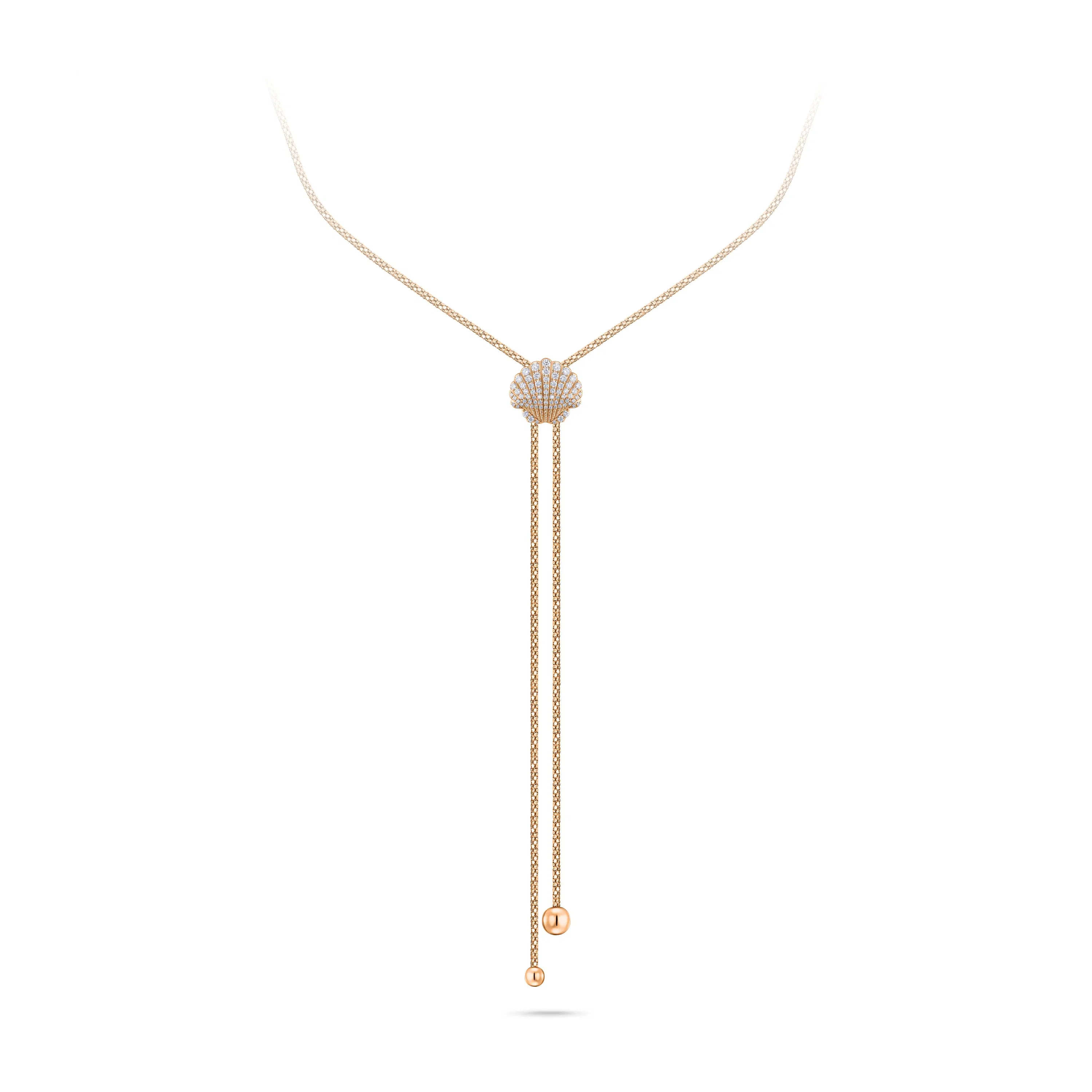Колье с бриллиантом 0.53 карат в розовом золоте от Parure Atelier