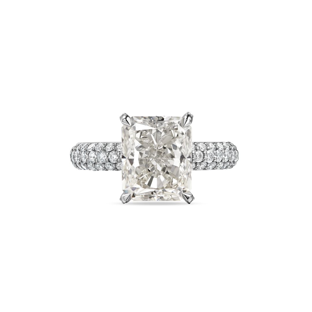 Кольцо с бриллиантом 5.11 карата из белого золота, дизайн Parure Atelier