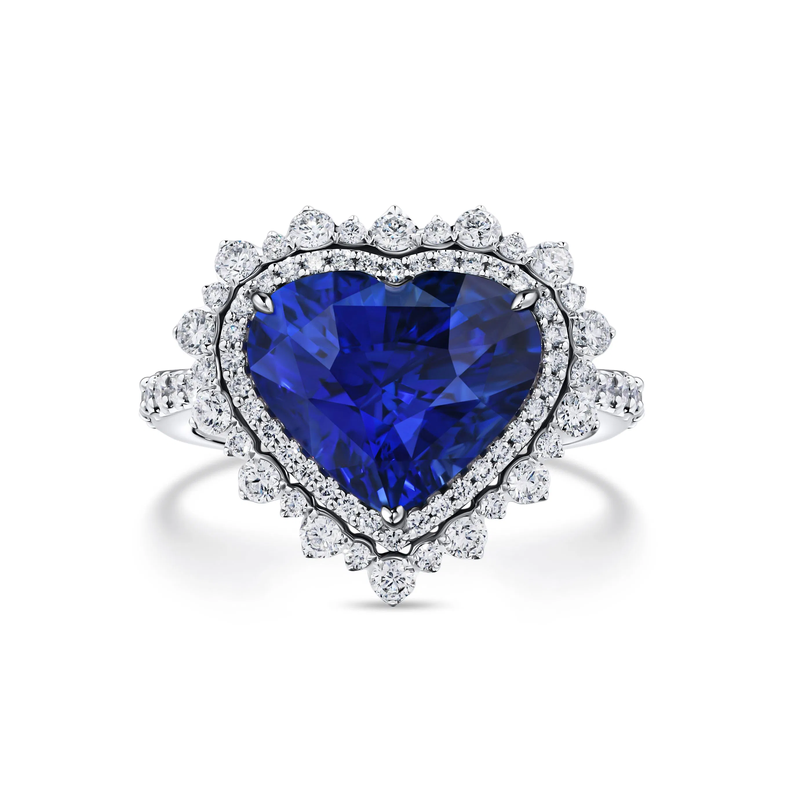 Кольцо из белого золота с сапфиром 4.97 карата, дизайн Parure Atelier