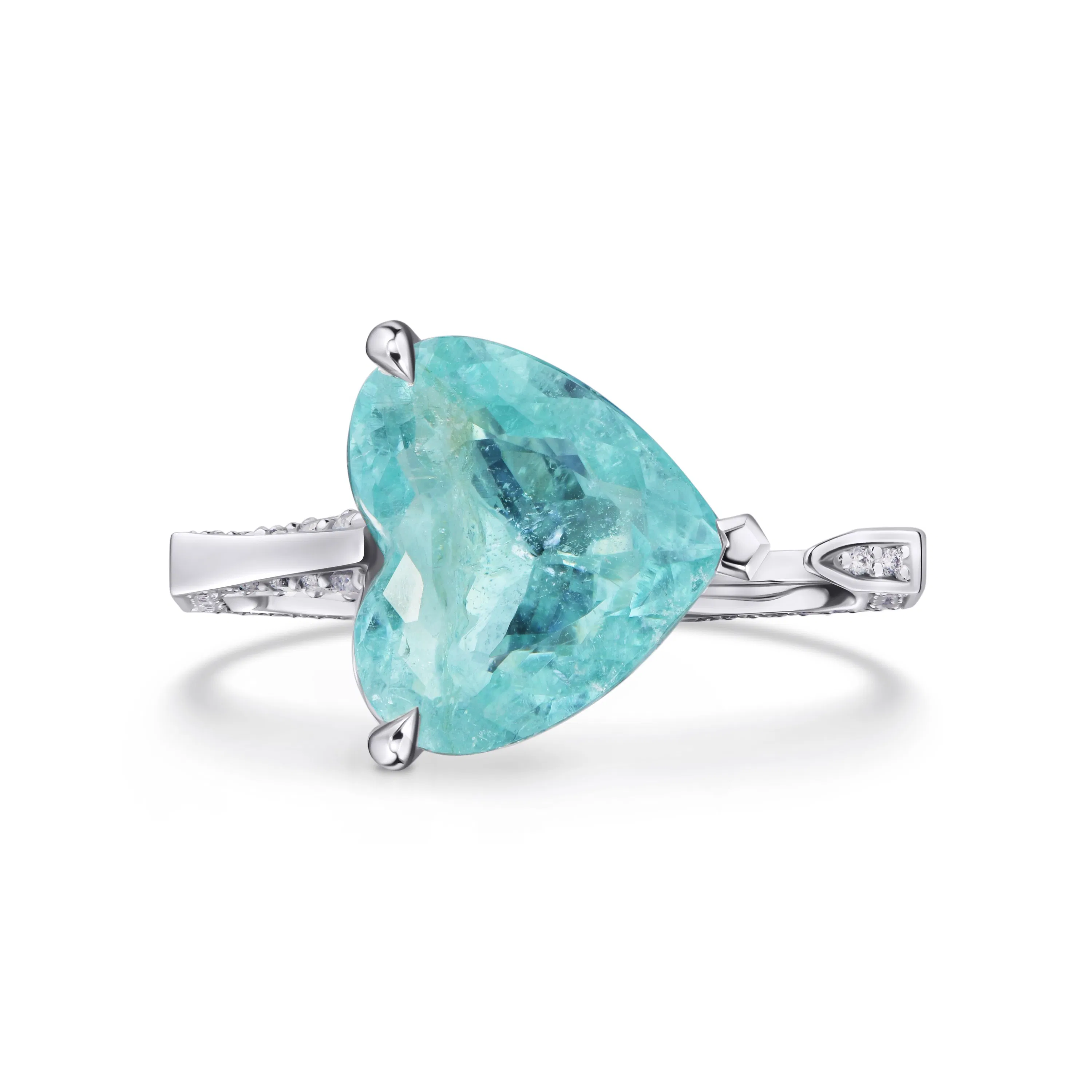 Кольцо с турмалином Параиба 3.51 карат в белом золоте, Parure Atelier