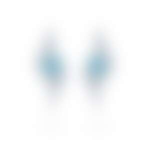 Серьги из белого золота с турмалинами Параиба 2.67 и 2.40 карат