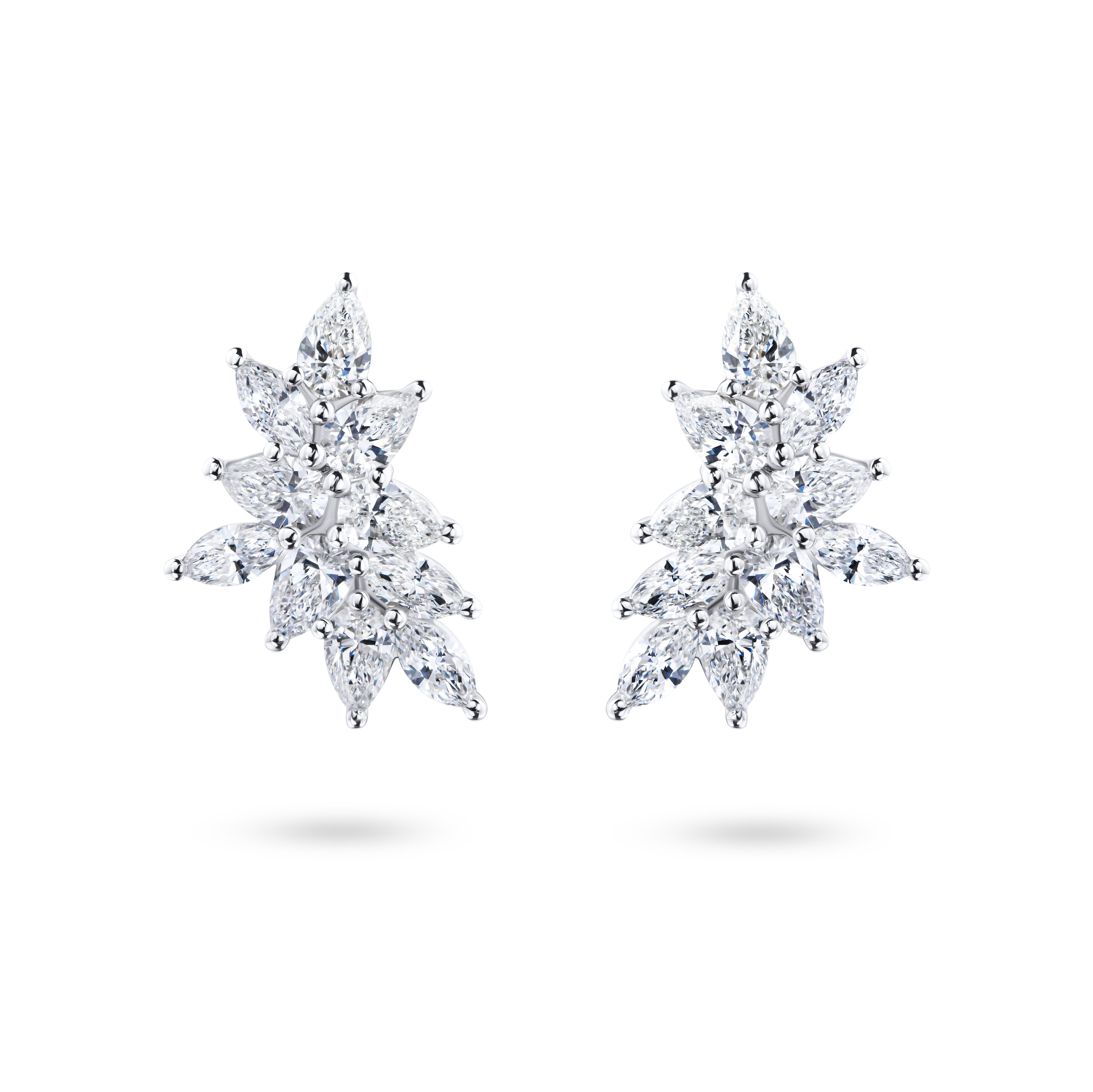 Серьги из белого золота с бриллиантами, центральный 2.275 карата.