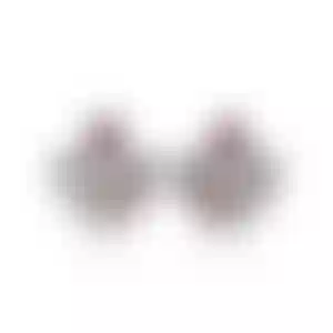 Серьги «Карты в руки» с бриллиантами, турмалинами и гранатами в белом золоте.