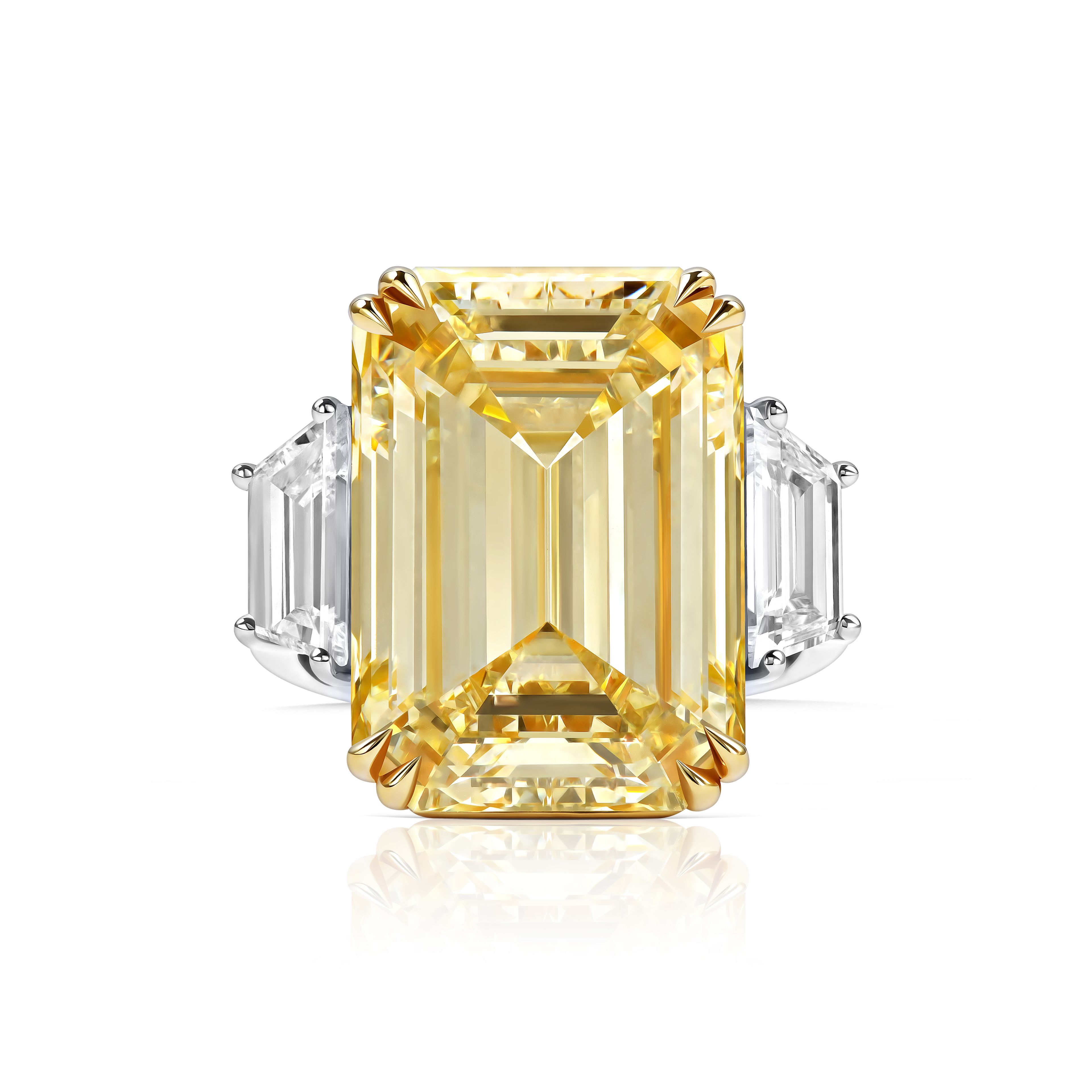 Кольцо Golden Dream с жёлтым бриллиантом 15.04 карат в белом золоте