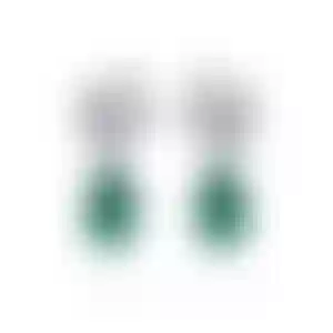 Серьги из белого золота с изумрудами 11.82 и 10.63 карата