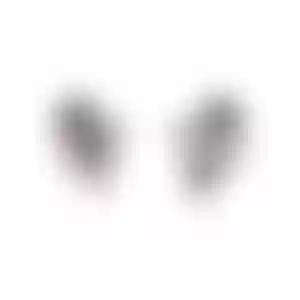 Пусеты «Туз пик и туз червей» с бриллиантом и рубином в белом золоте.