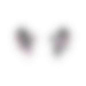 Пусеты «Туз пик и туз червей» с бриллиантом и рубином в белом золоте.