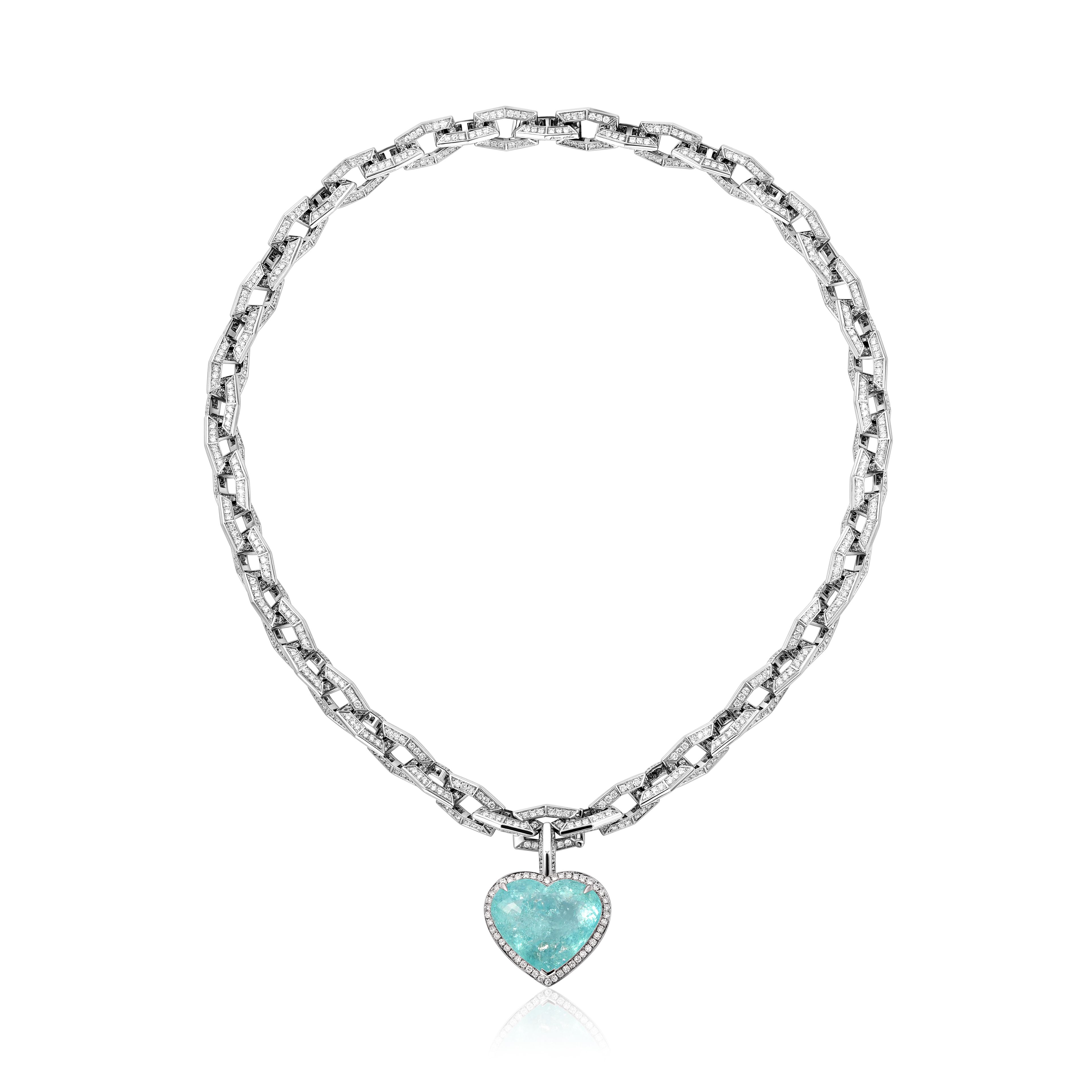 Колье In Love With the Ocean с турмалином Параиба 15.43 карат в белом золоте