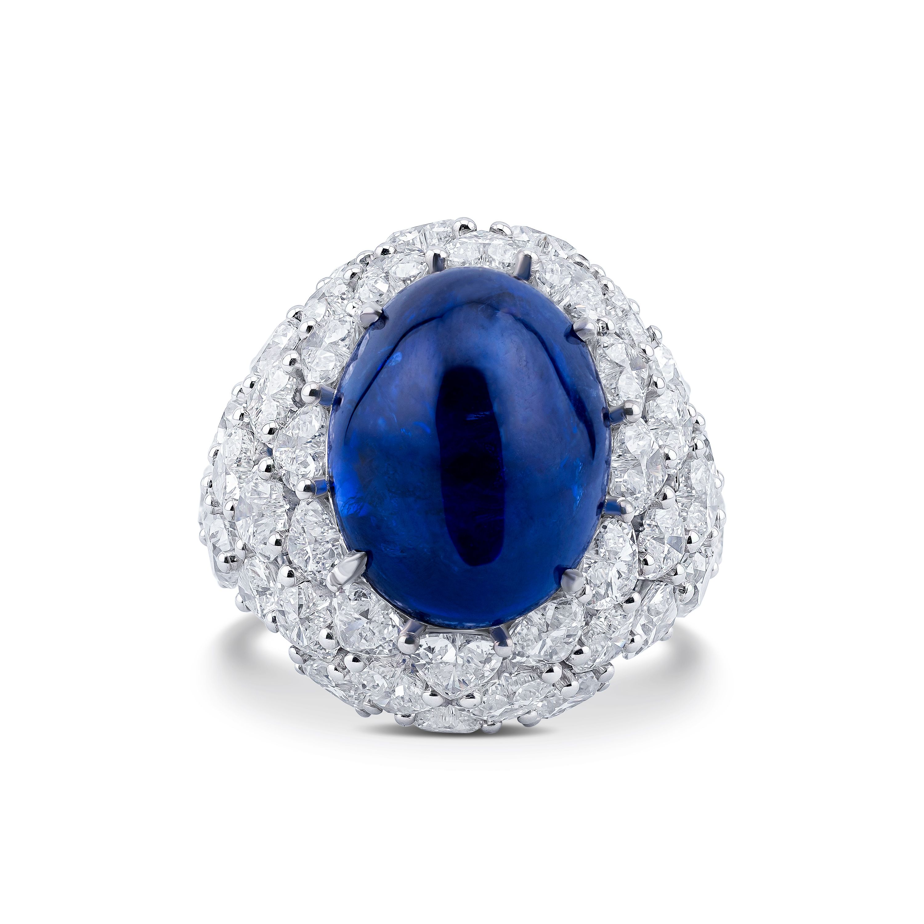 Кольцо из белого золота с сапфиром 22.49 карат, дизайн Parure Atelier