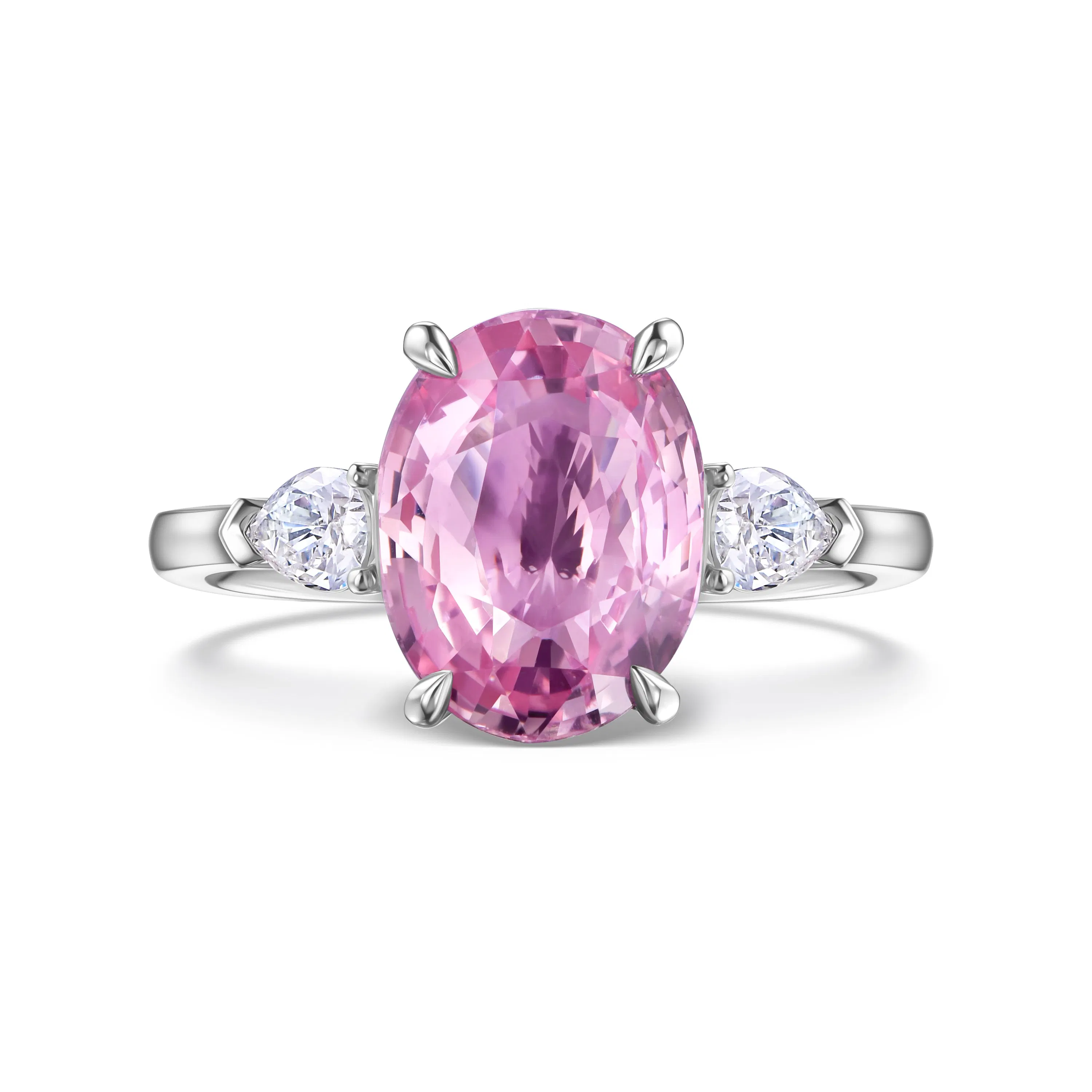 Кольцо из белого золота с сапфиром 3.54 карата