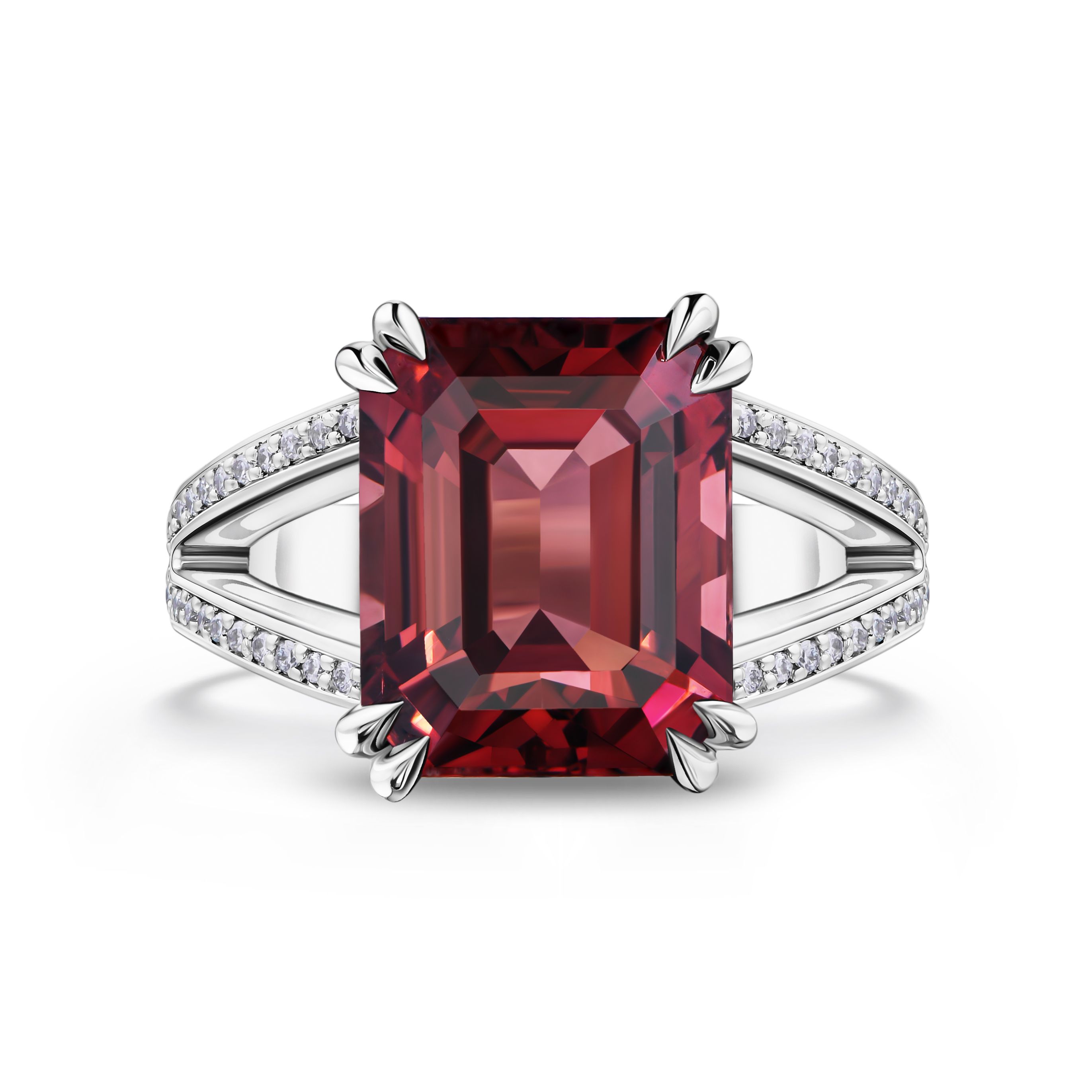 Кольцо с турмалином 5.44 карата в белом золоте, изящный дизайн Parure Atelier