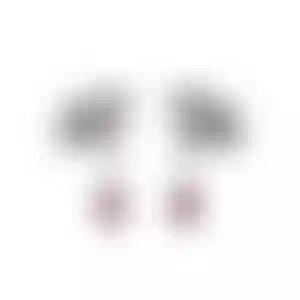 Серьги «Тройка» с бриллиантом, турмалином и гранатом в белом золоте.