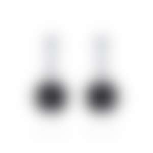 Серьги из белого золота с черными бриллиантами 10.07 и 11.62 карата