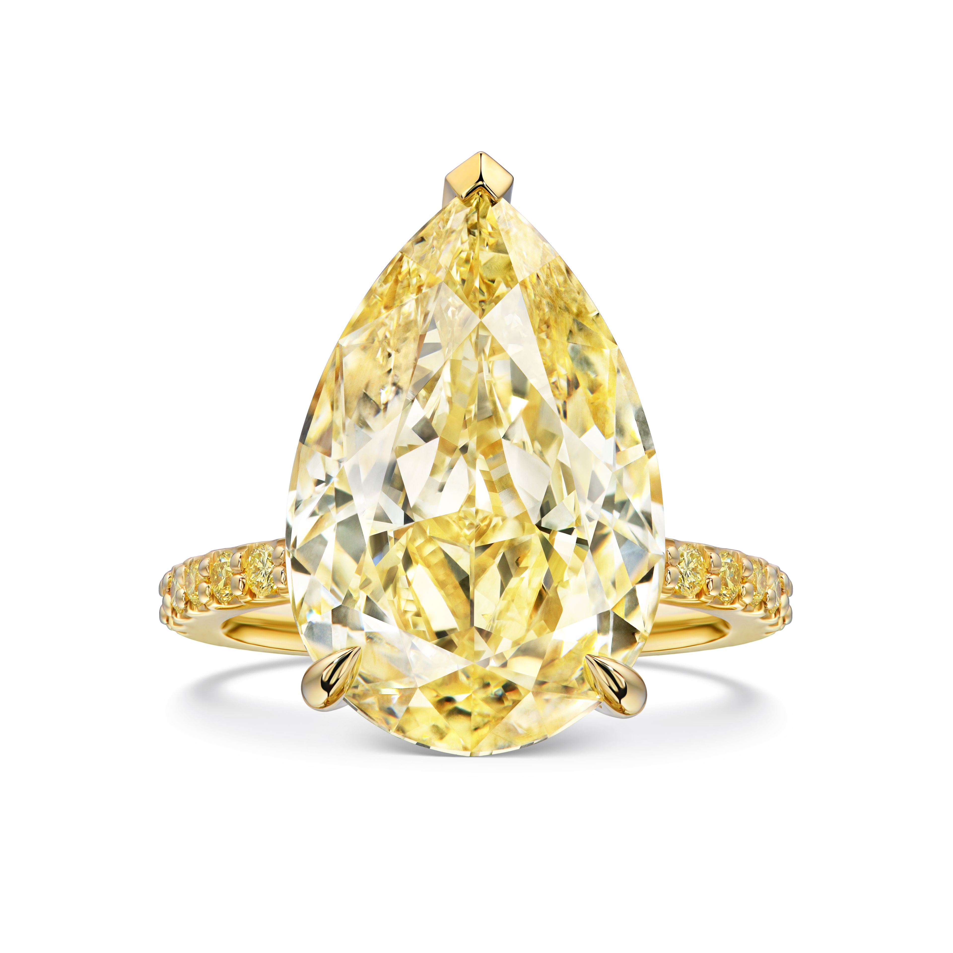 Кольцо из желтого золота с желтым бриллиантом 8.49 карат.