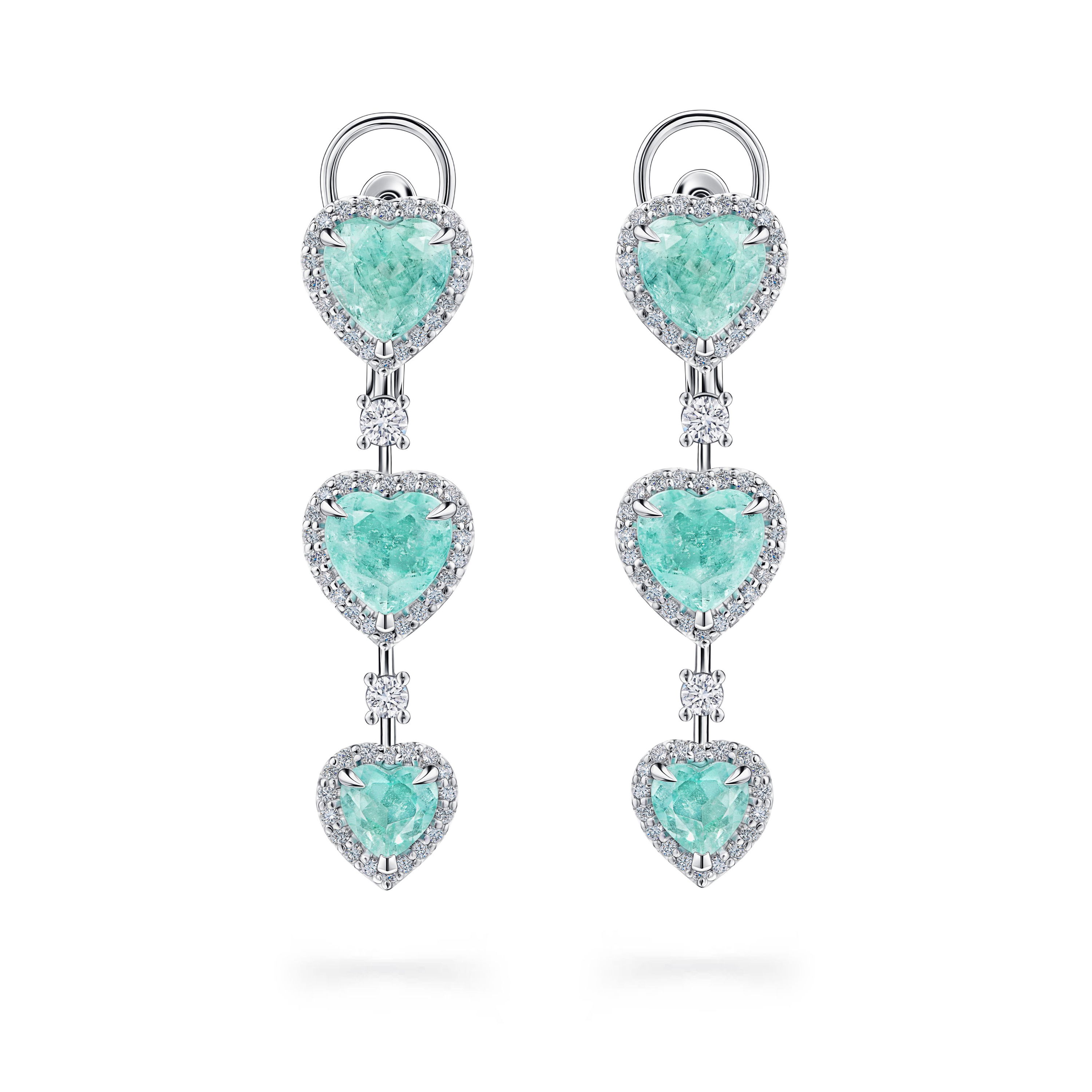 Серьги из белого золота с изумрудами 4.39 карата, дизайн Parure Atelier