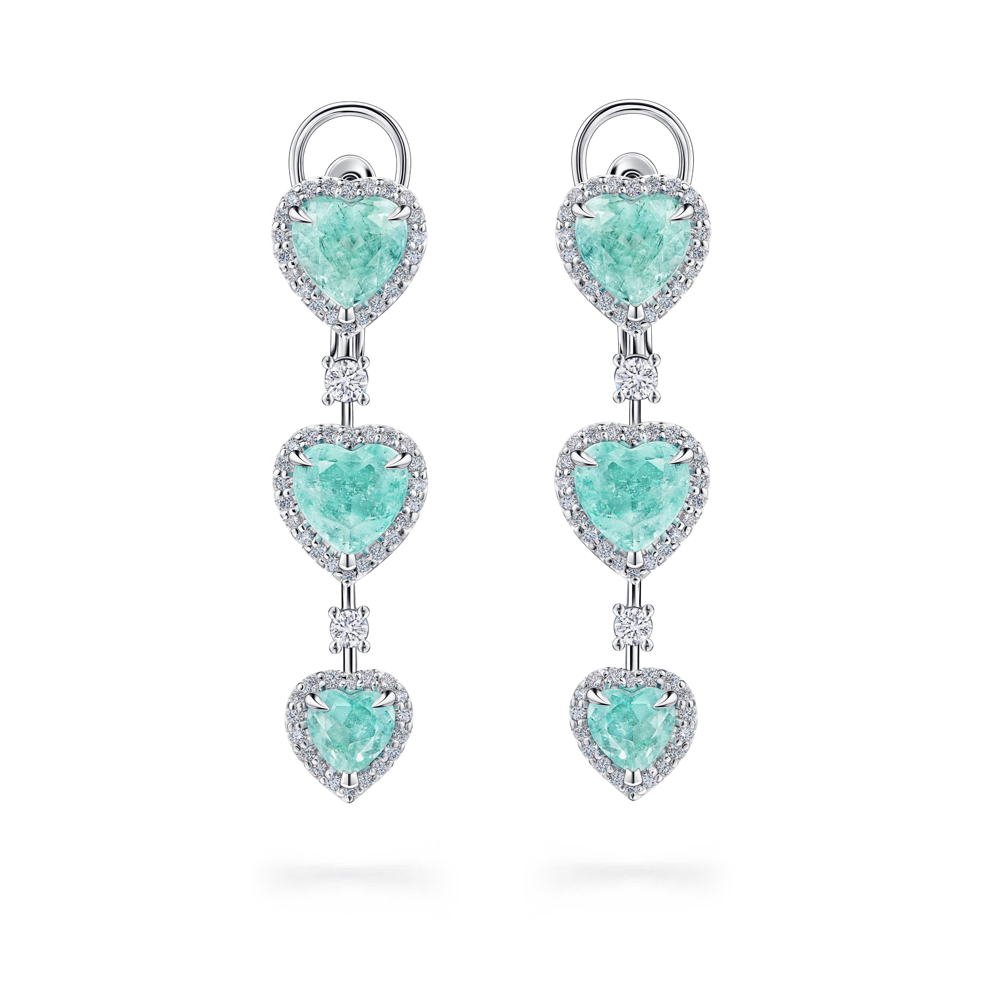Серьги из белого золота с изумрудами 4.39 карата, дизайн Parure Atelier