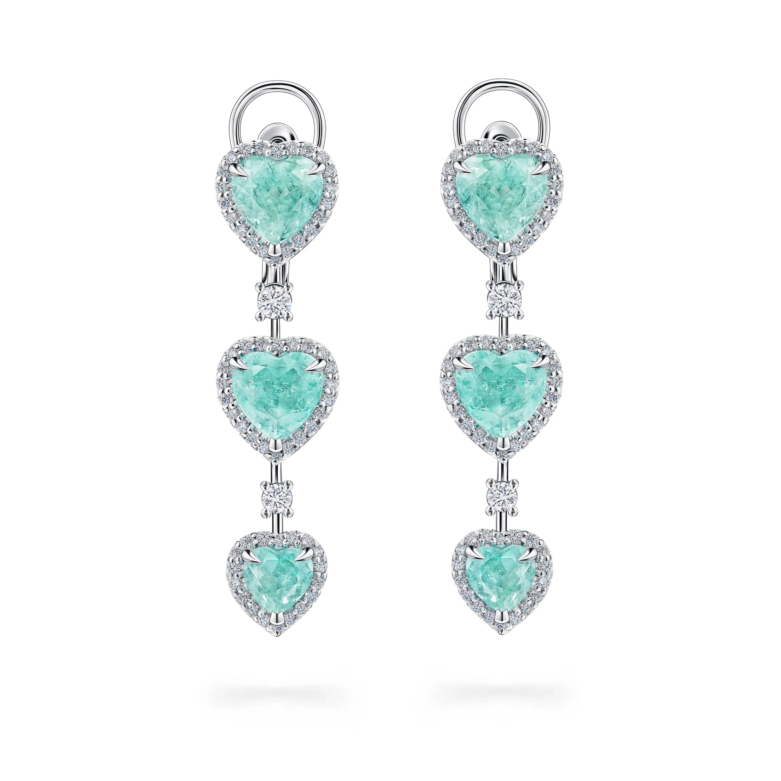 Серьги из белого золота с изумрудами 4.39 карата, дизайн Parure Atelier
