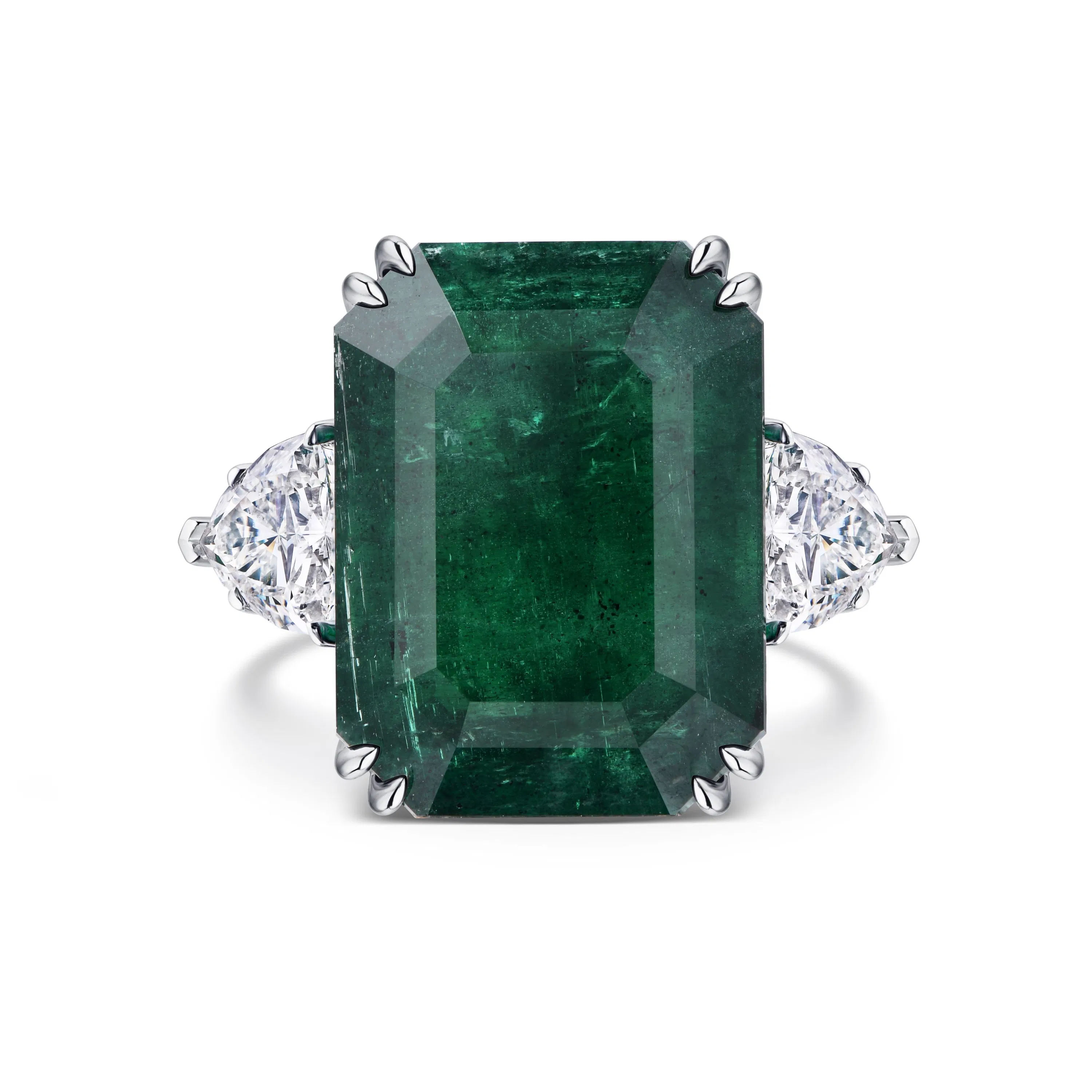 Кольцо из белого золота с изумрудом 13.3 карата, дизайн Parure Atelier