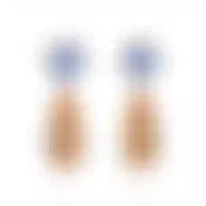 Пусеты из белого золота с топазами 2.80 и 2.65 карата