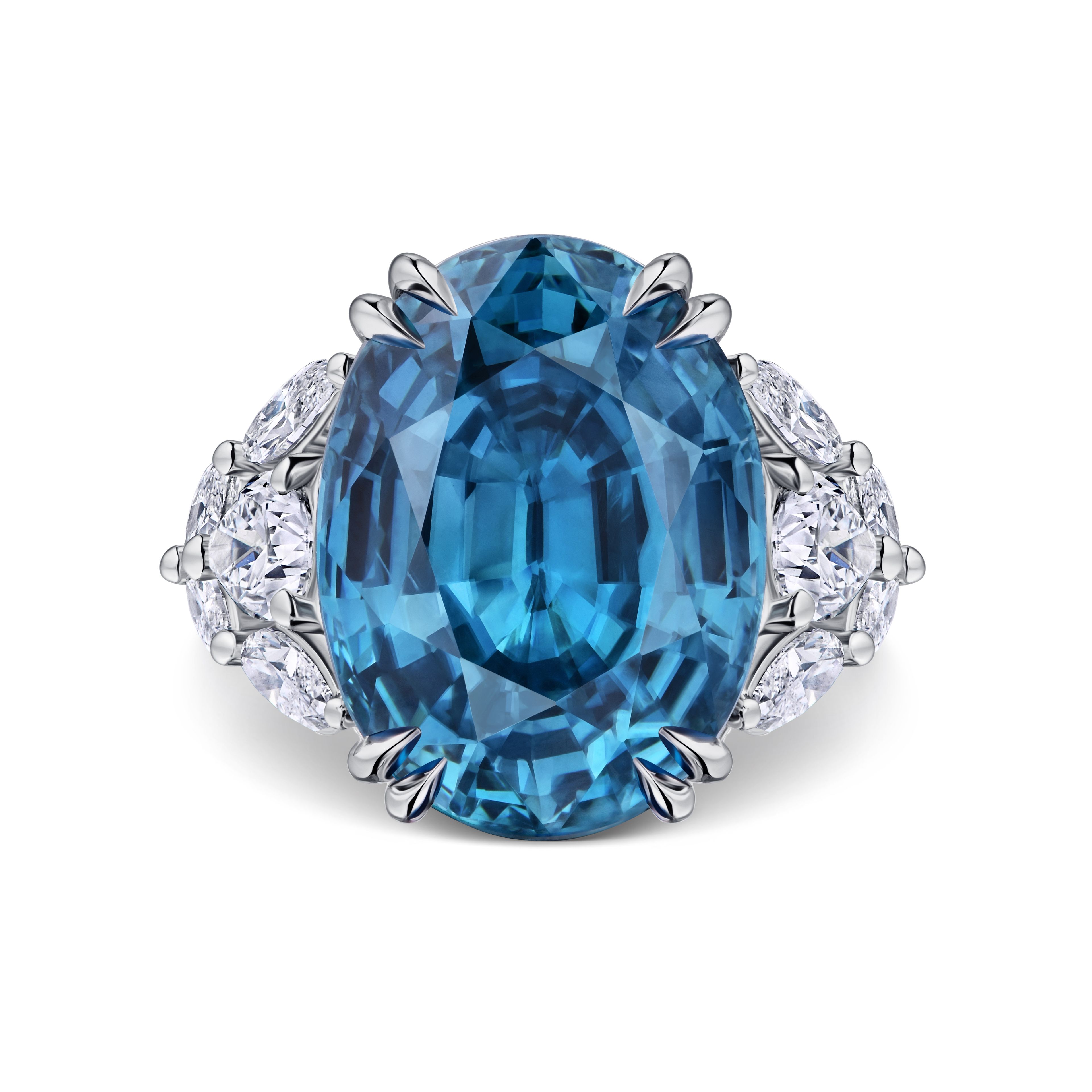 Кольцо из белого золота с цирконом 13.95 карата, дизайн Parure Atelier