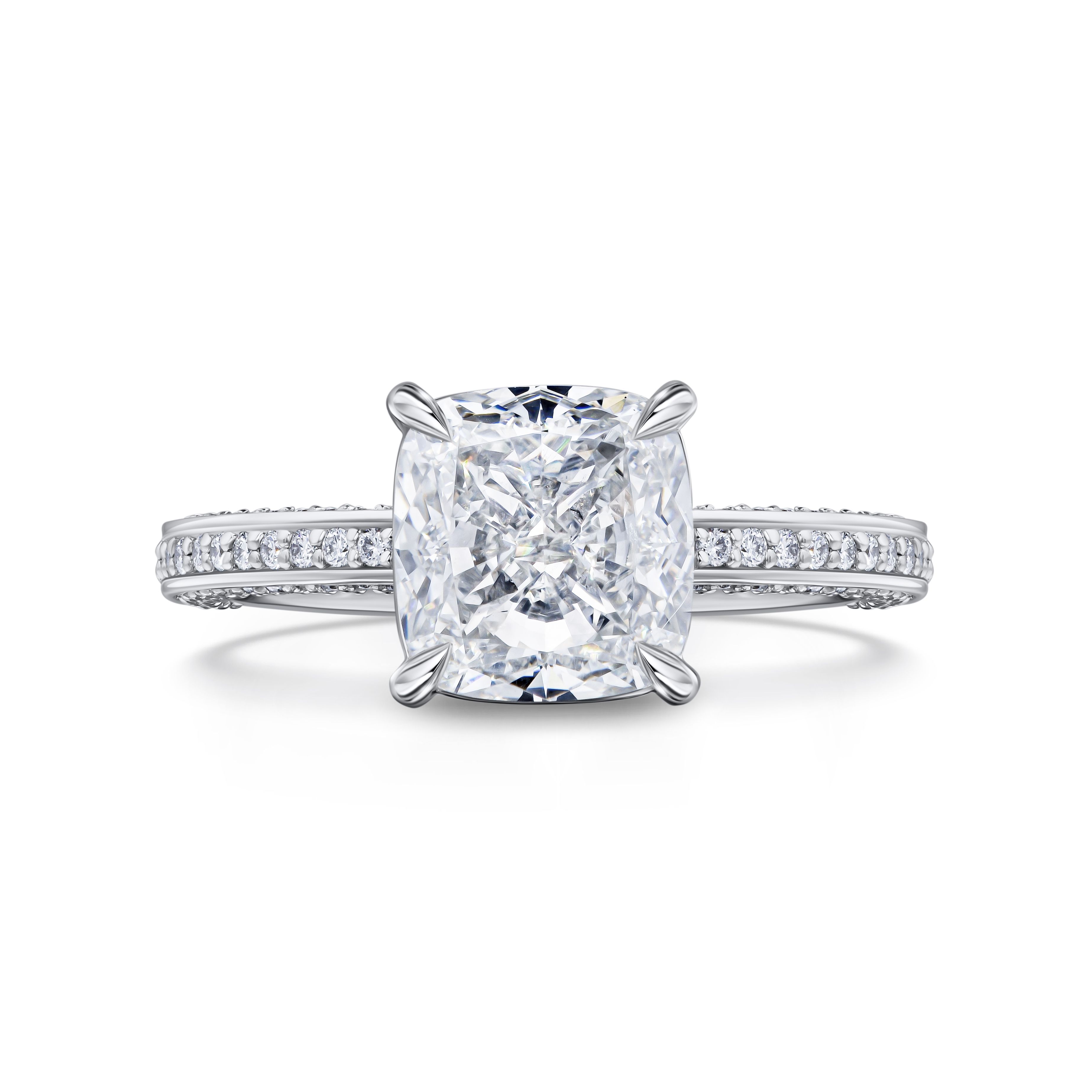 Кольцо с бриллиантом 3.01 карат в белом золоте, дизайн Parure Atelier