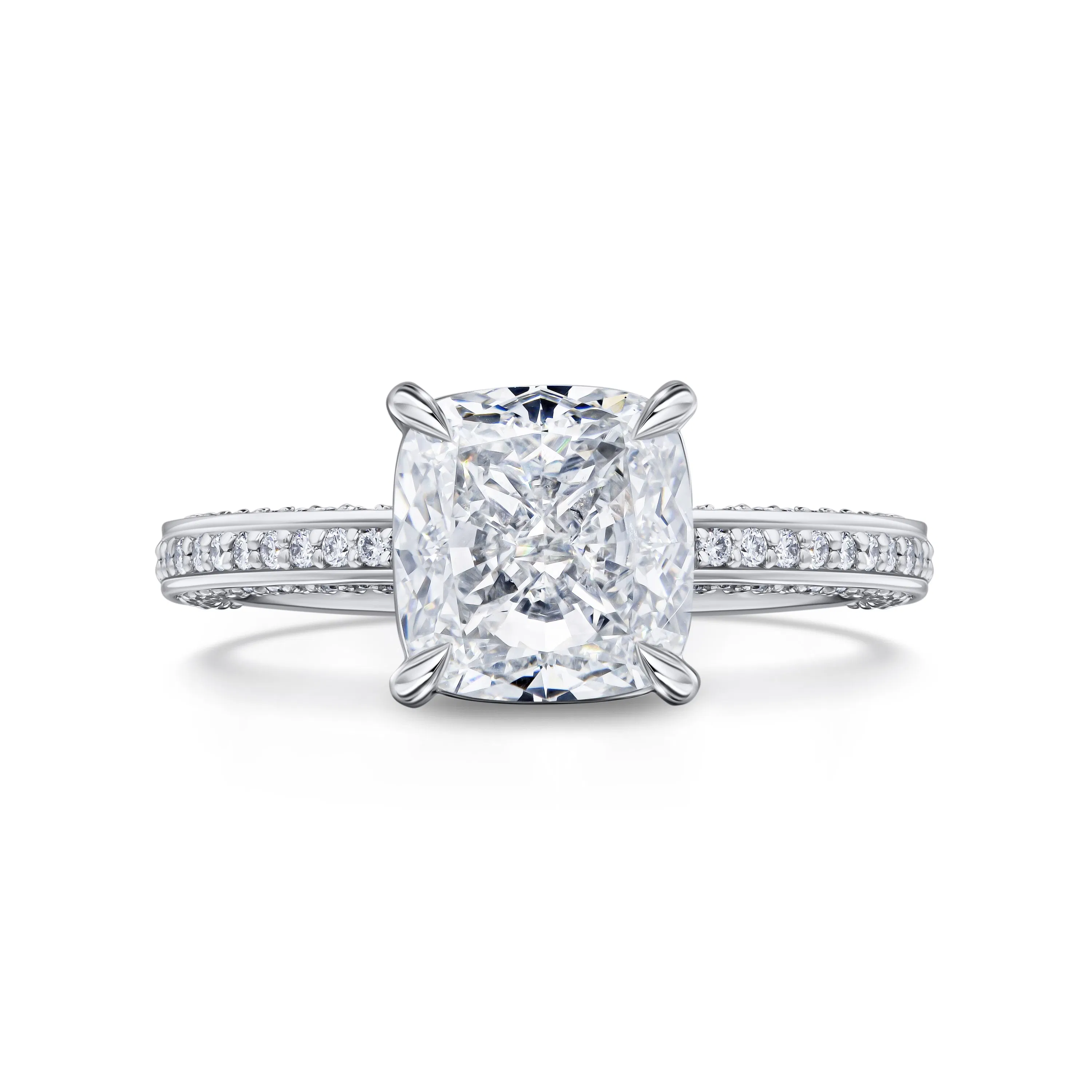 Кольцо с бриллиантом 3.01 карат в белом золоте, дизайн Parure Atelier